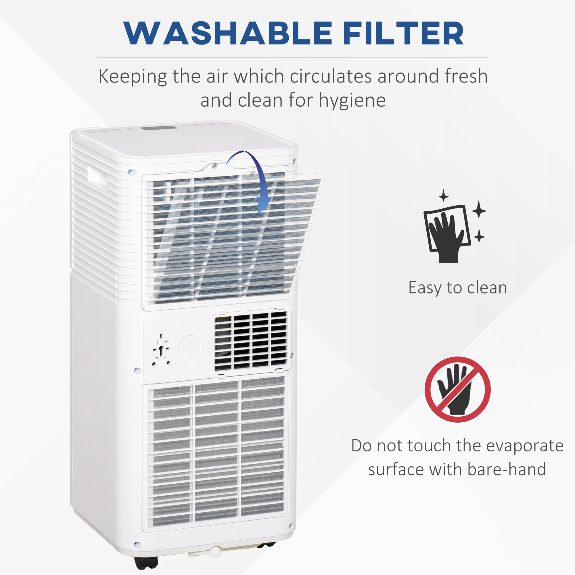 Portable Air Conditioner, 10,000 BTU Portable AC Unit with Dehumidifier & Fan, Sleep Modes, Remote Control, 24H Timer, Rooms up to 441 Sq. ft for Home, Office, White