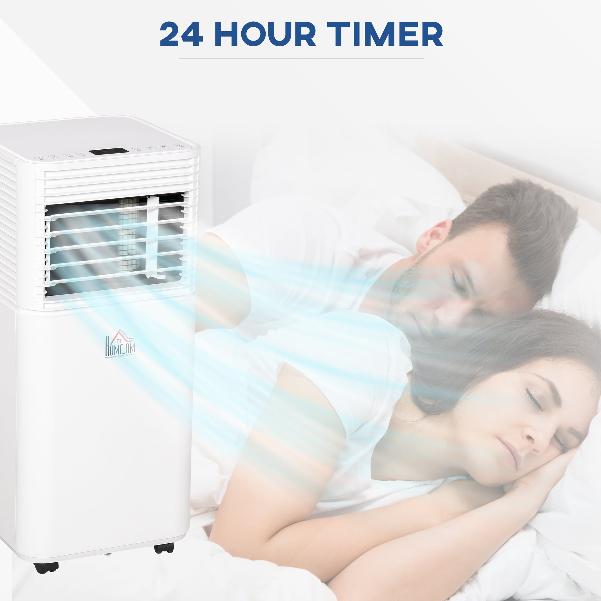 Portable Air Conditioner, 10,000 BTU Portable AC Unit with Dehumidifier & Fan, Sleep Modes, Remote Control, 24H Timer, Rooms up to 441 Sq. ft for Home, Office, White
