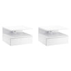 HOMCOM Floating Bedside Table Set of 2, Wall Mount Nightstands with Storage Drawer and Open Shelf for Bedroom, White