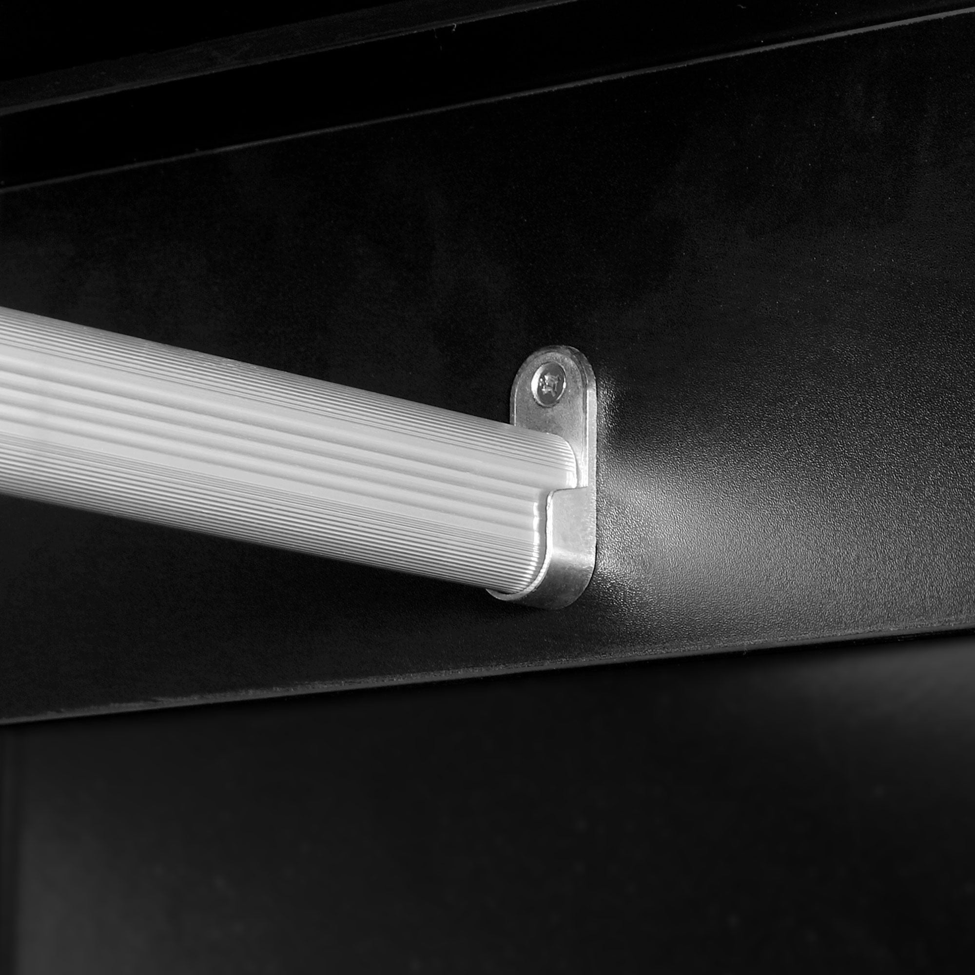 Modern Clothes Storage Cupboard Unit, Wardrobe with Hanging Rod, 3-Drawer and 2-Door, Black