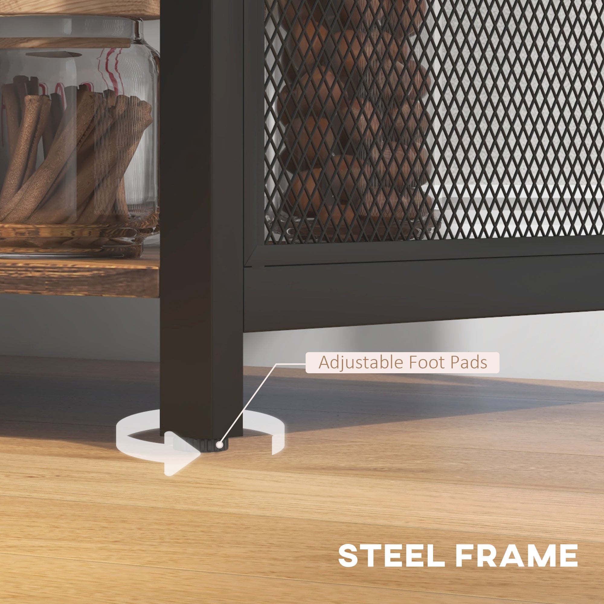 LED Wine Cabinet with Charging Station Glass Holders Open Shelves Rustic Brown