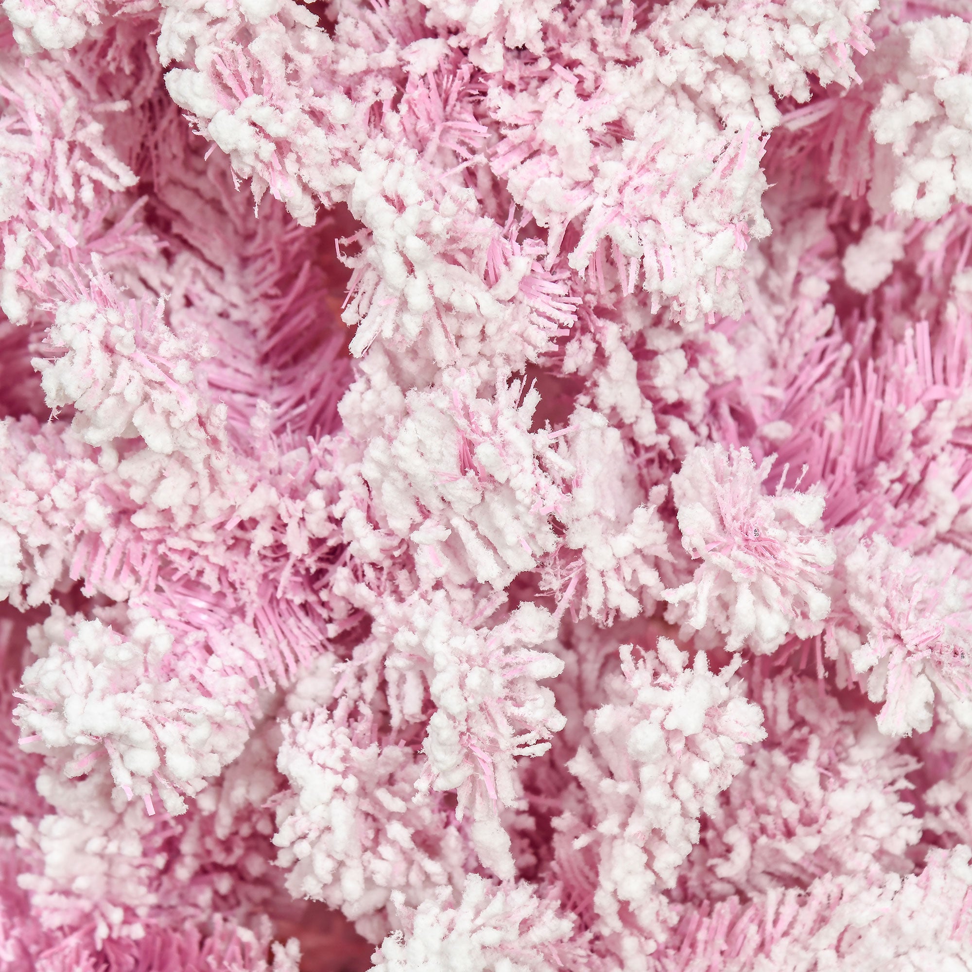 HOMCOM 7.5 FT Snow Flocked Artificial Christmas Tree, Pencil Xmas Tree with Realistic Branches, Auto Open and Steel Base, Pink