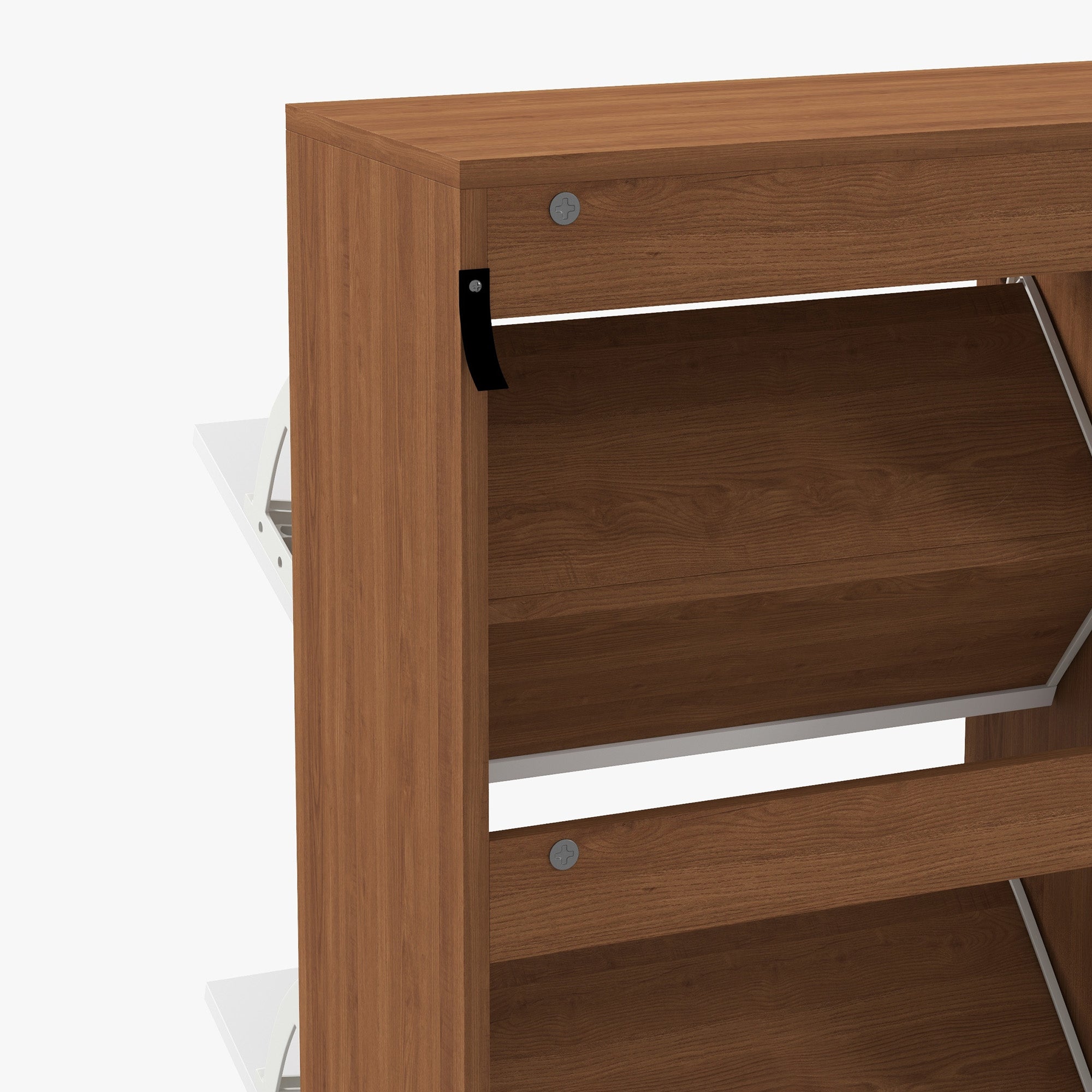 HOMCOM Modern Shoe Cabinet with 4 Flip Drawers and Adjustable Shelf, Hallway Shoe Cupboard Storage Organizer for 16 Pairs of Shoes, Natural