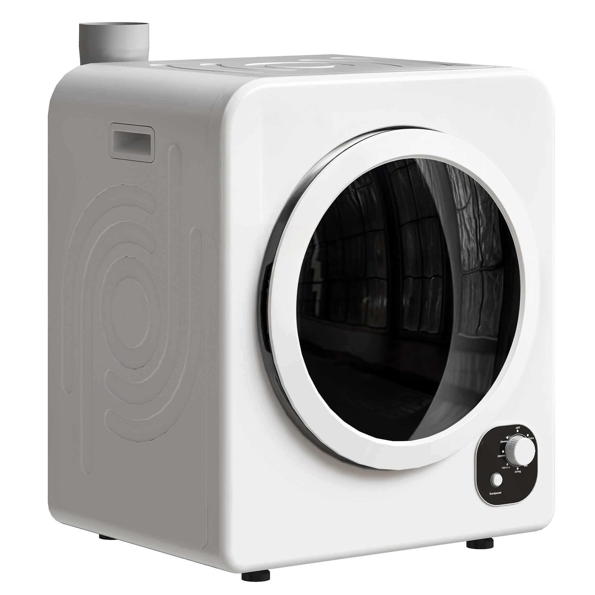 120V Portable Clothes Dryer, 1300W Compact Front Load Laundry Dryer Machine 3.3 Cu. Ft. with Stainless Steel Tub & 4 Automatic Drying Mode for Apartment, RVs, Dorms, White