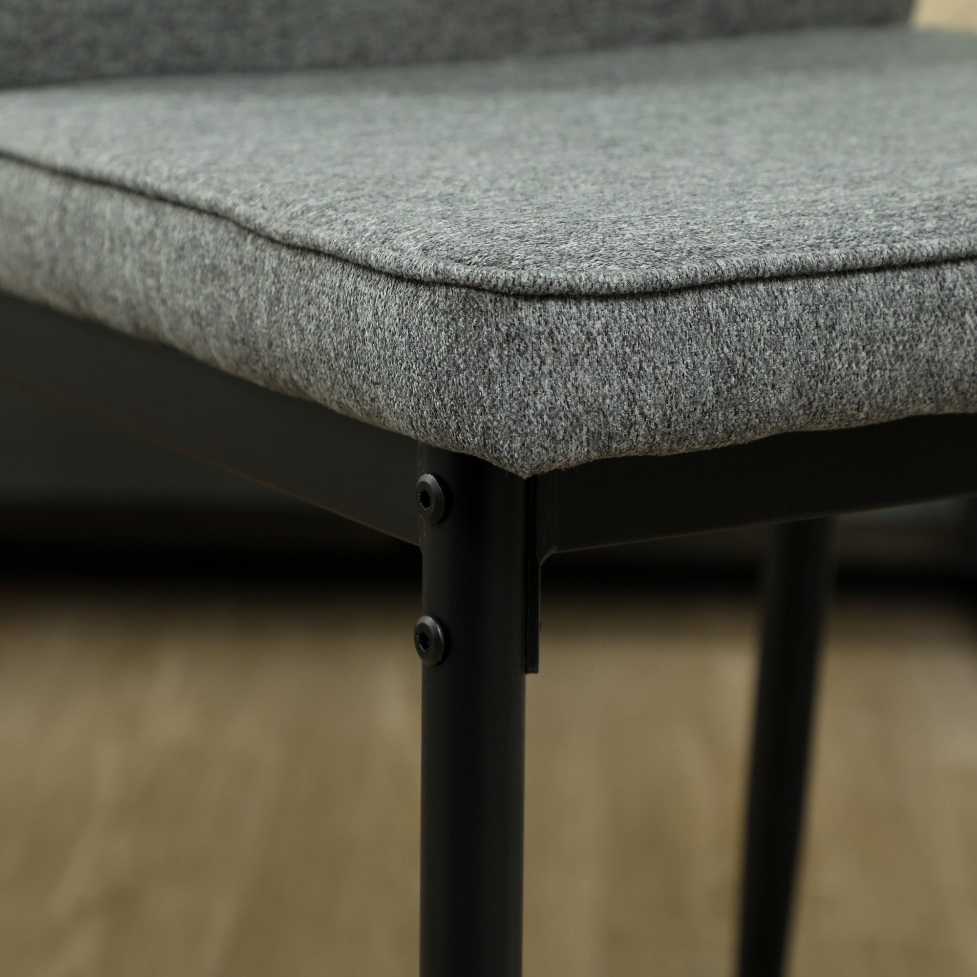 Velvet Dining Chairs Set of 2, Modern Armless Upholstered Kitchen Chairs with Metal Legs, Curved Back and Padded Seat, for Dining Room, Bedroom, Living Room, Grey