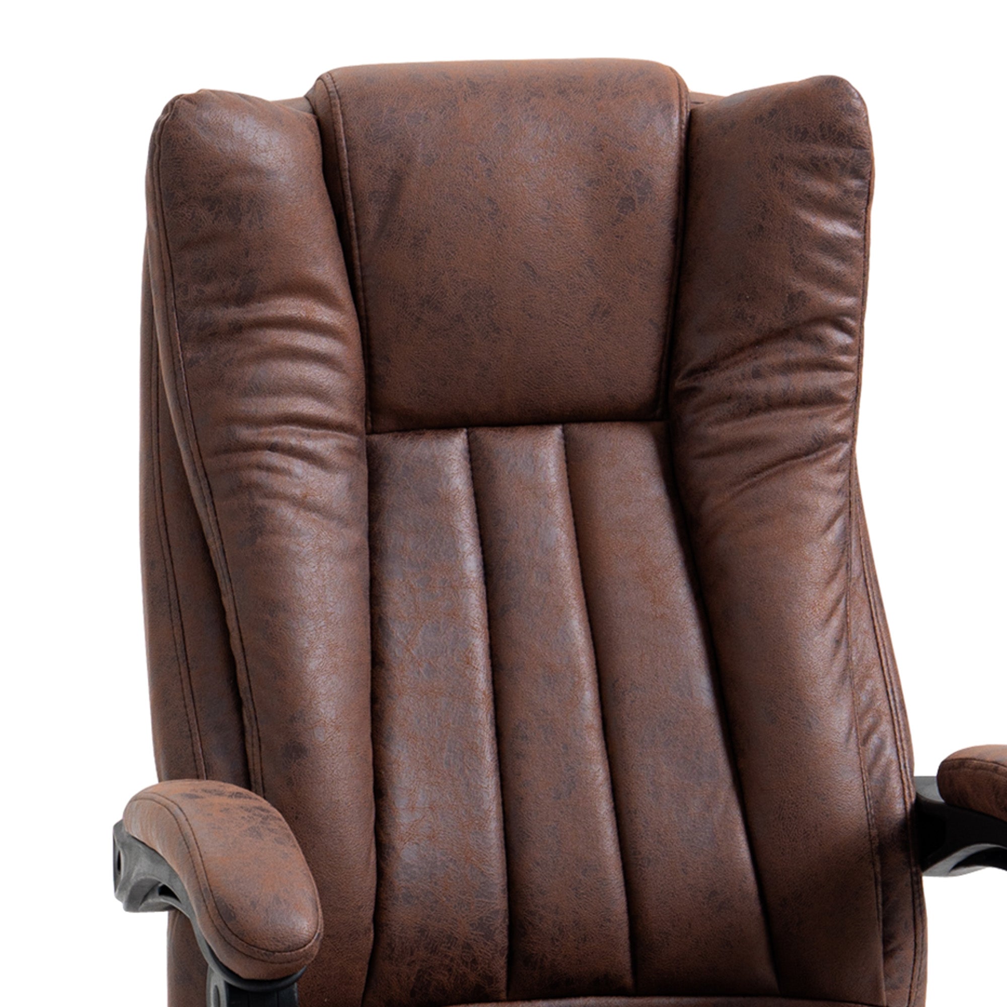 Vinsetto Office Chair, Microfibre Reclining Computer Desk Chair with Footrest and Adjustable Height, Swivel Wheels for Home Office, Brown