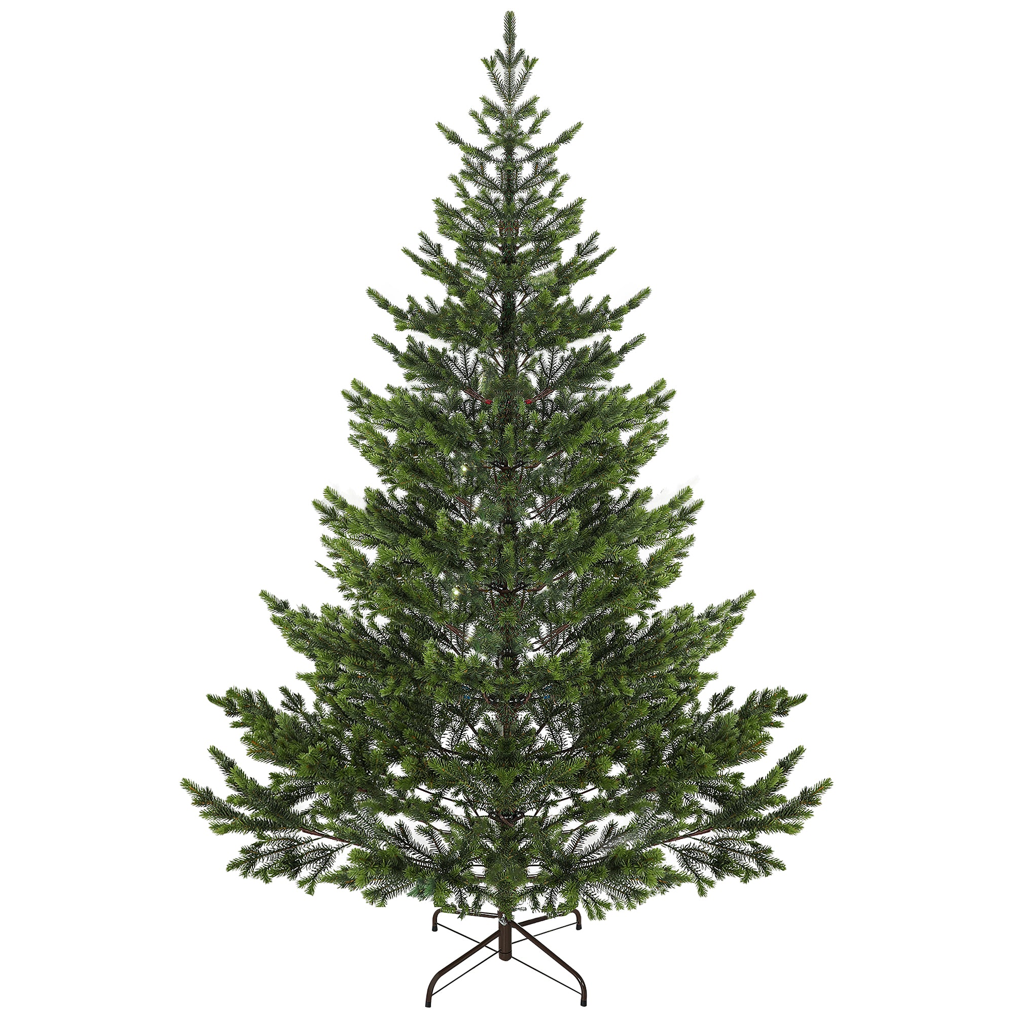 7.5ft Artificial Christmas Tree, Sparse Realistic Cedar Tree with 2901 Tips, Easy Assembly, Hinged Xmas Tree for Home Office Holiday, Green