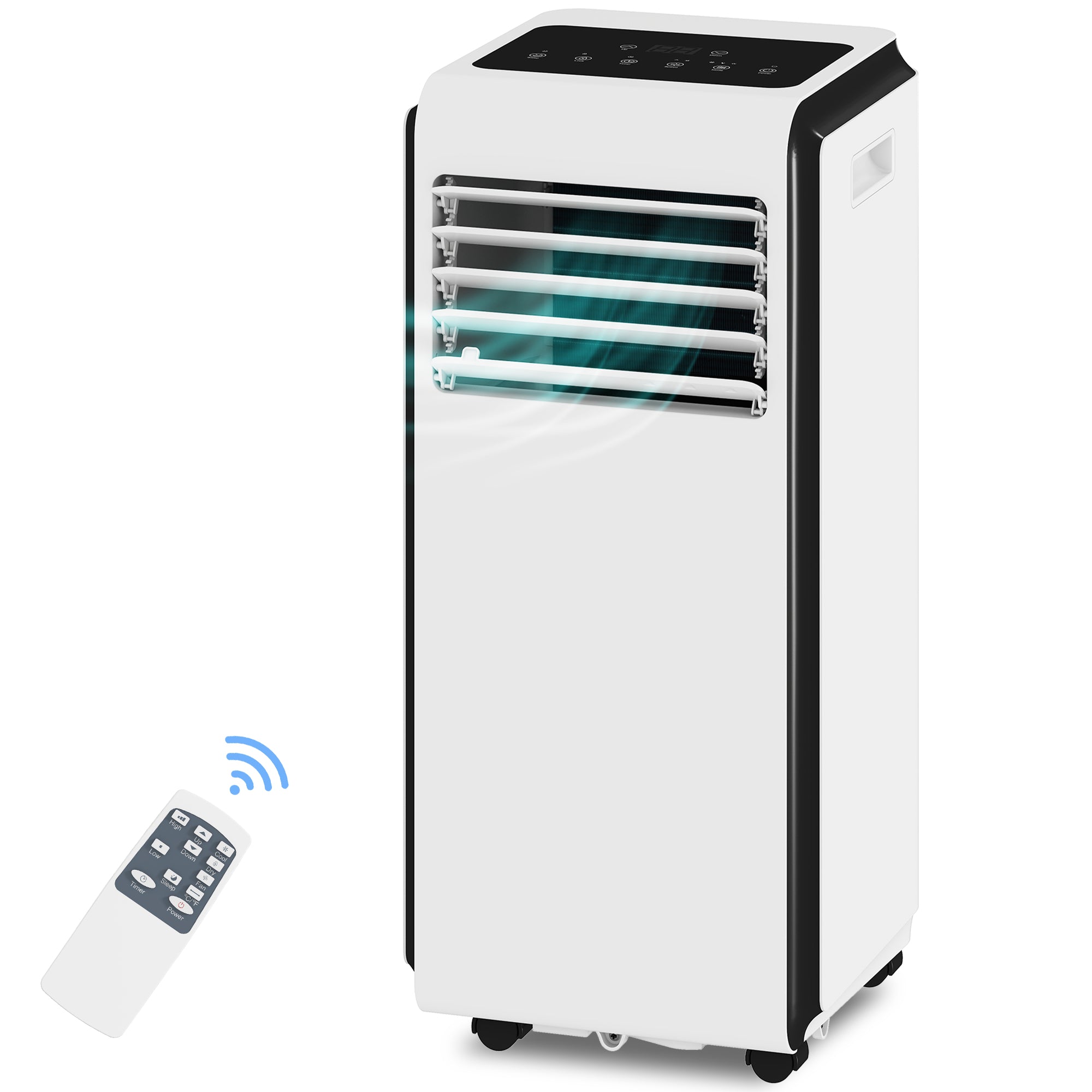 Portable Air Conditioner 9000 BTU, 4-in-1 Air Conditioning Unit with Cooling, Dehumidifier, Fan, Sleep Mode, Remote Control, 24H Timer, 2 Speeds, Child Lock, Window Kit, for Room up to 28 m²