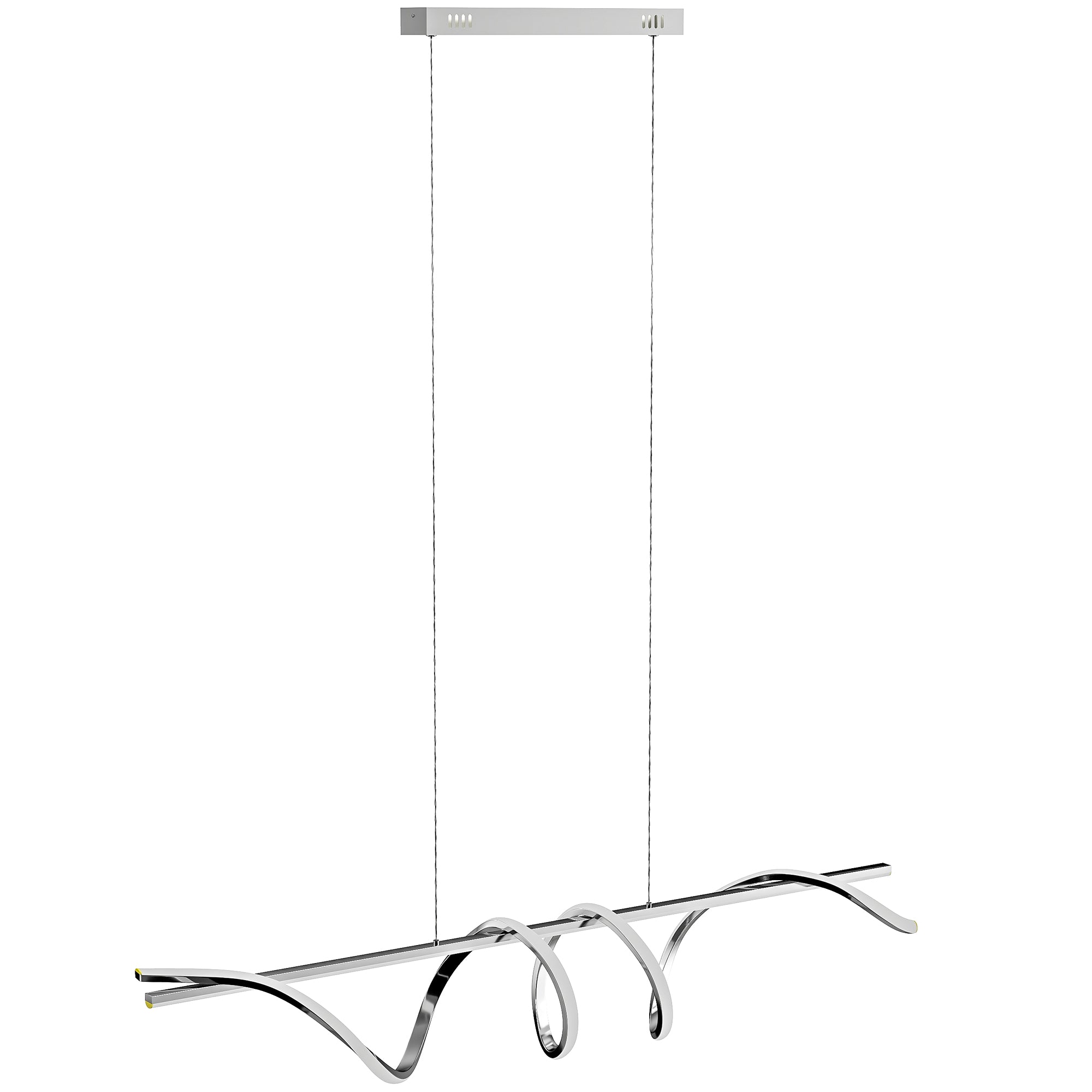 LED Pendant Light, Modern Ceiling Light with 3000K/4000K/6000K Temperatures, Adjustable Height Hanging Fixture with Wall Switch for Kitchen Island, Dining Room, Silver Tone