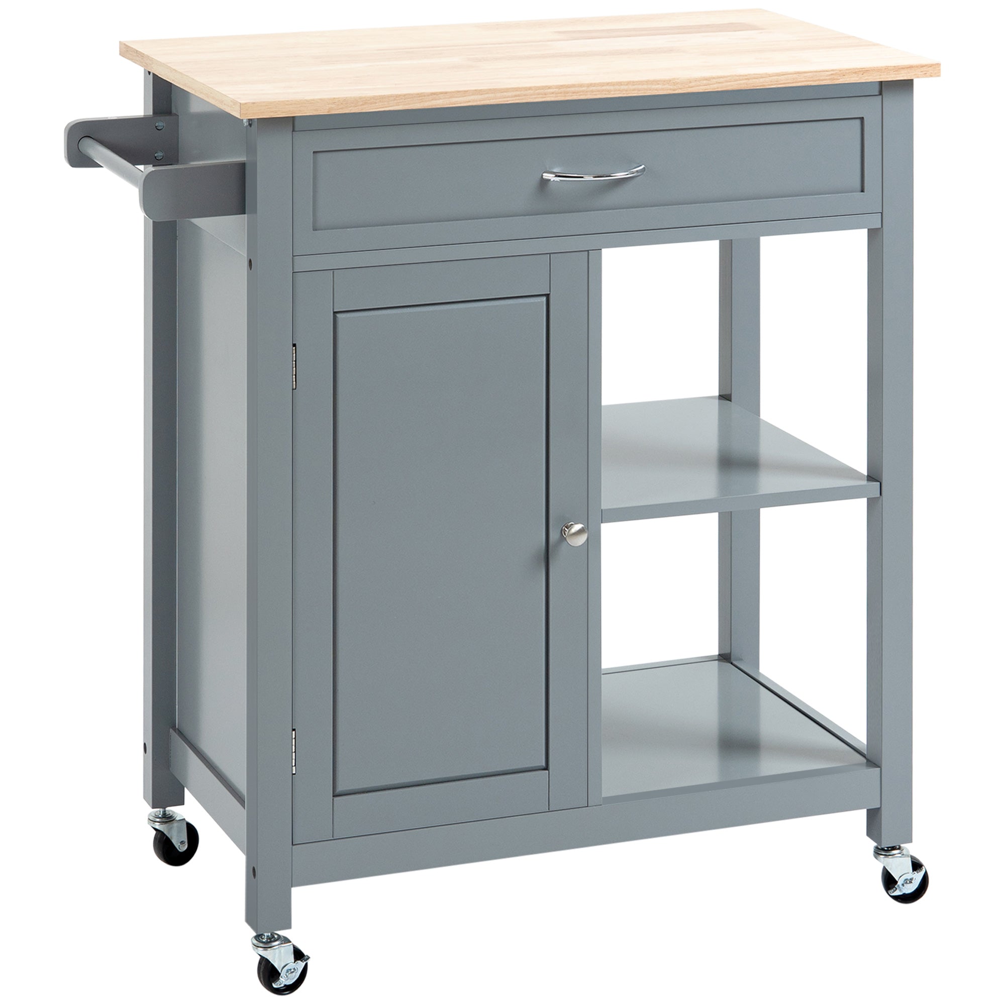 Kitchen Island Cart Rolling Kitchen Island 32.75" W x 17.75" D x 34.75" H Gray