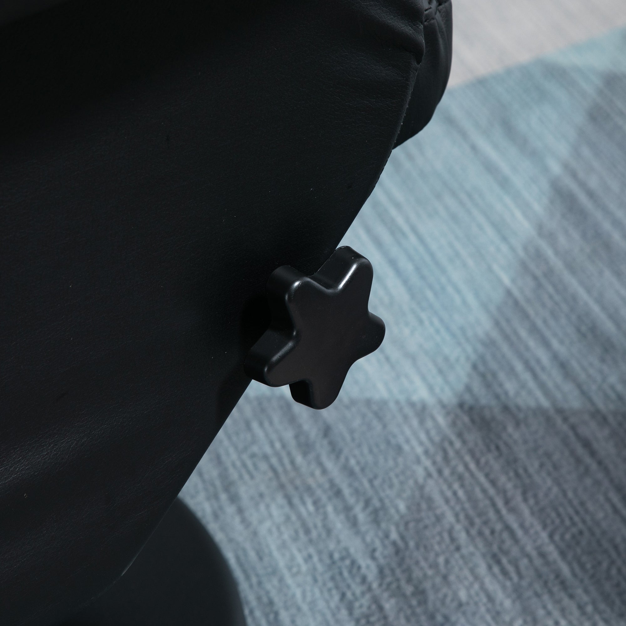 PU Leather Recliner Chair w/ Ottoman, Swivel Recliner w/ Round Wrapped Base, Black