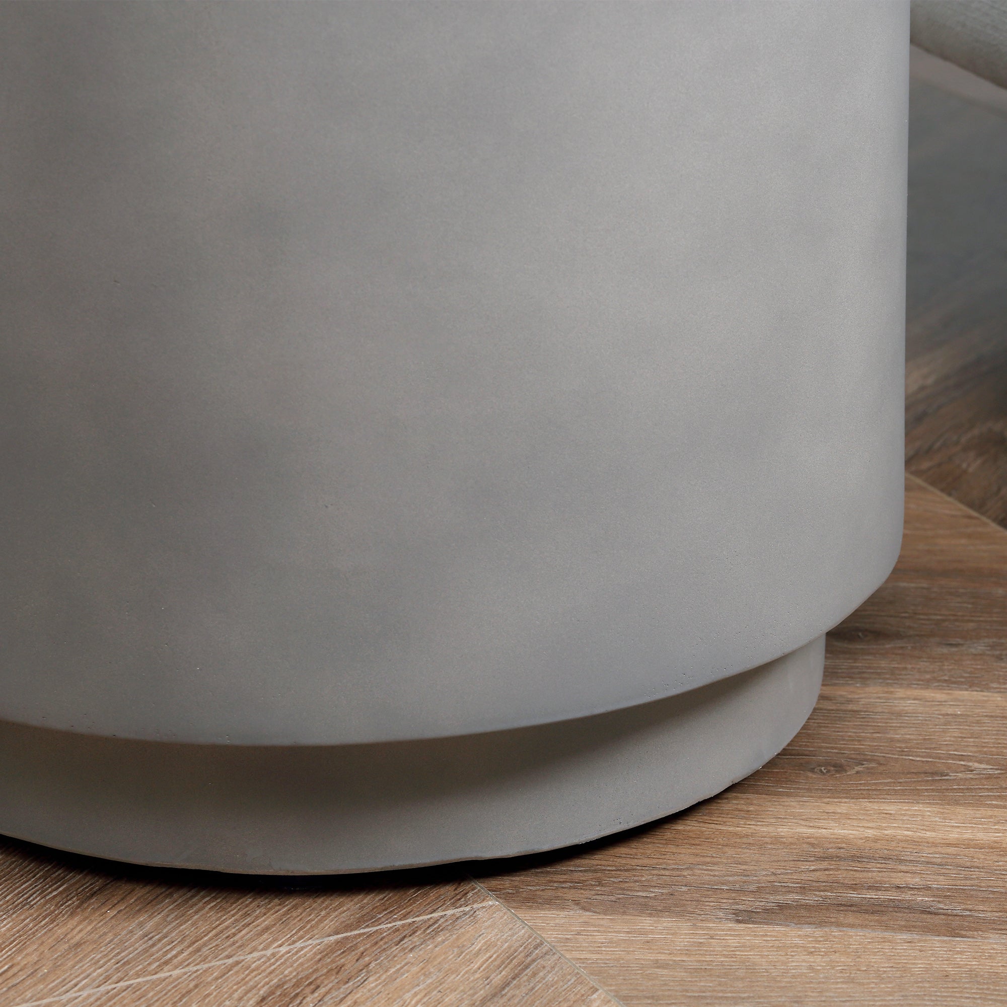 Lightweight Accent Table with Concrete Finish Round Side Table