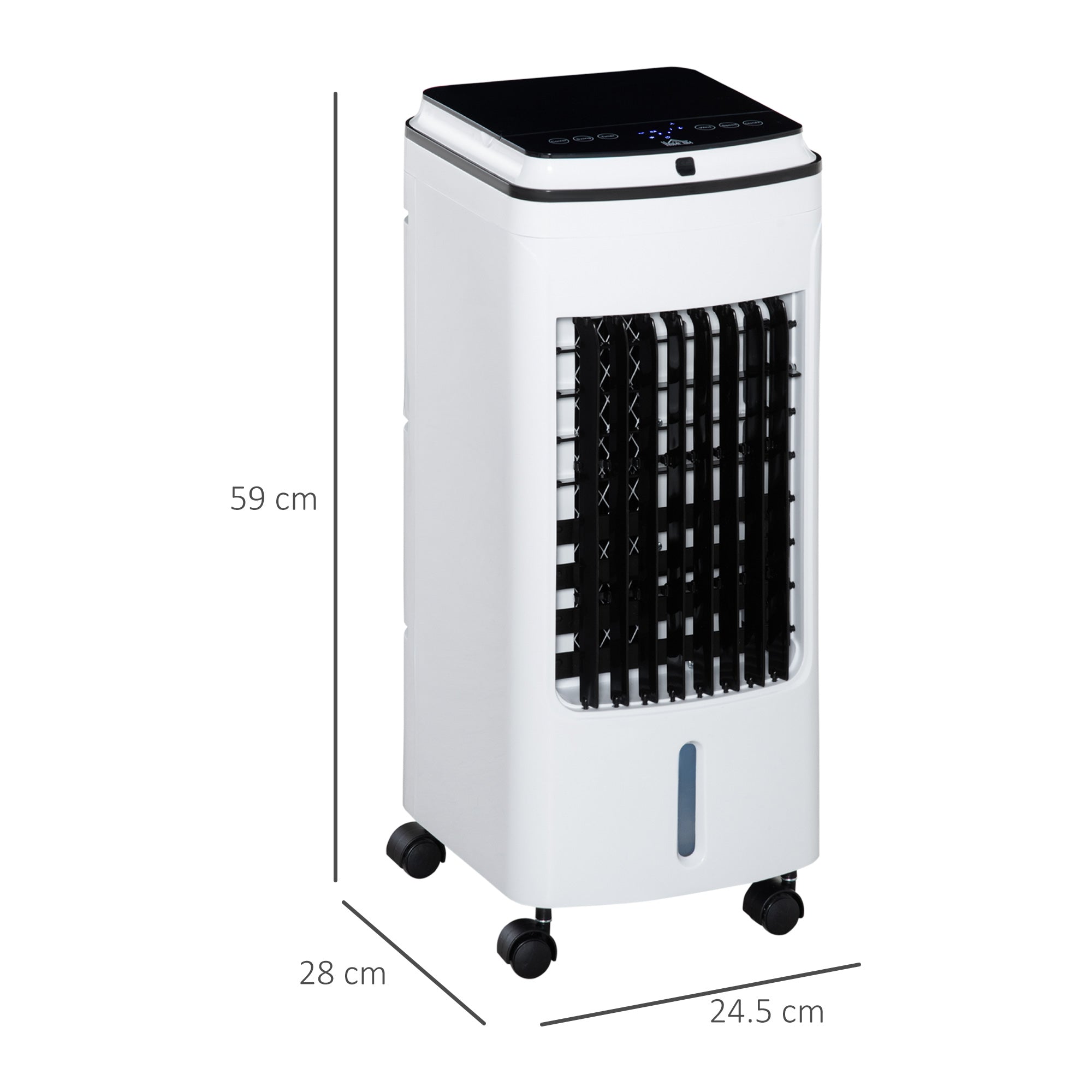 HOMCOM 3-in-1 Portable Air Cooler with 4L Water Tank, Evaporative Air Cooling Fan with Automatic Oscillation, 3 Speeds, 7.5H Timer, Remote, Wheels for Home Office, White
