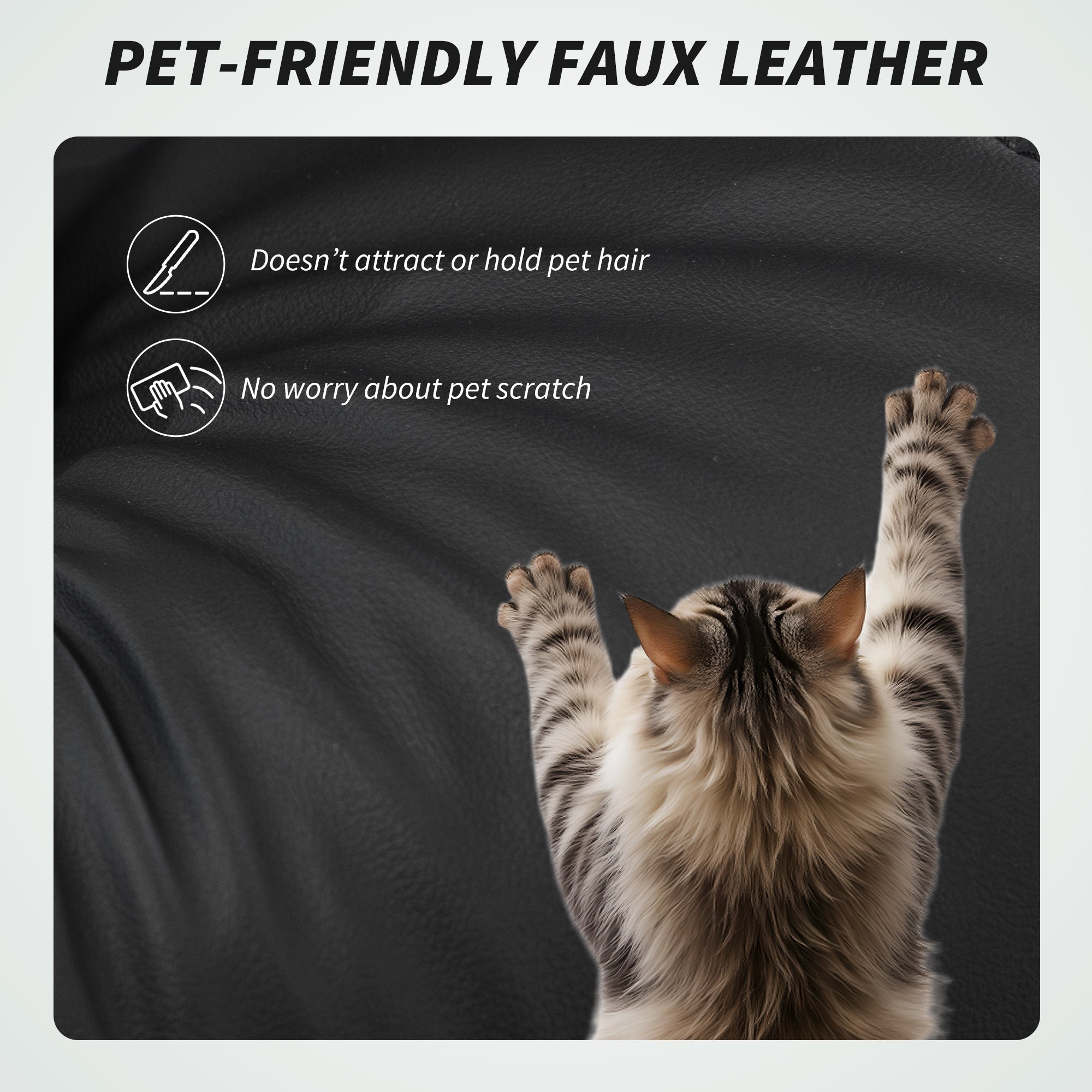 Massage Office Chair with 6 Vibration Points, Pet-Friendly Faux Leather, Reclining Desk Chair with Lumbar Support, Footrest, Adjustable Height, Swivel Wheels, Remote, Black