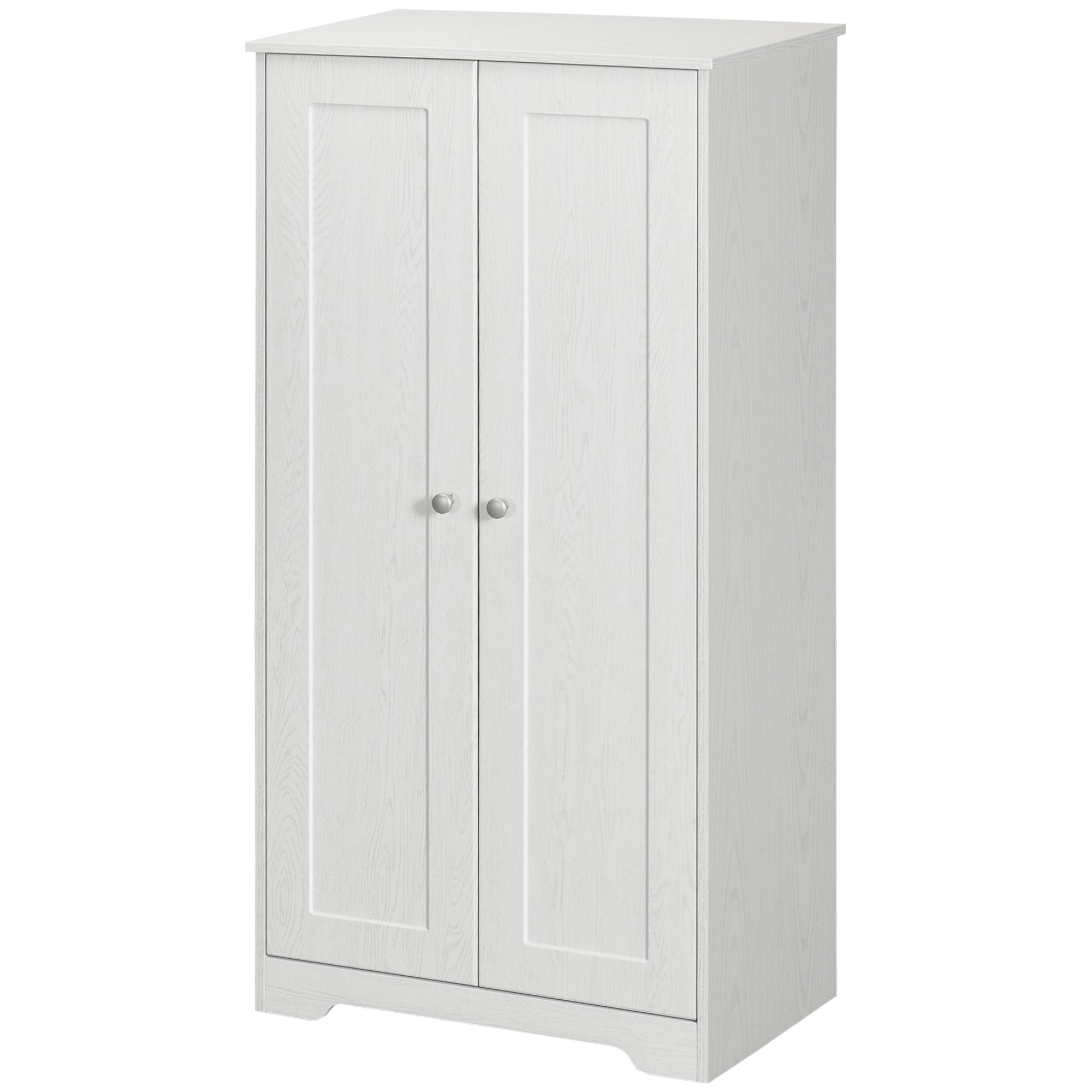 Kitchen Pantry Storage Cabinet, Freestanding Cupboard w/ 2 Doors Adjustable Shelves