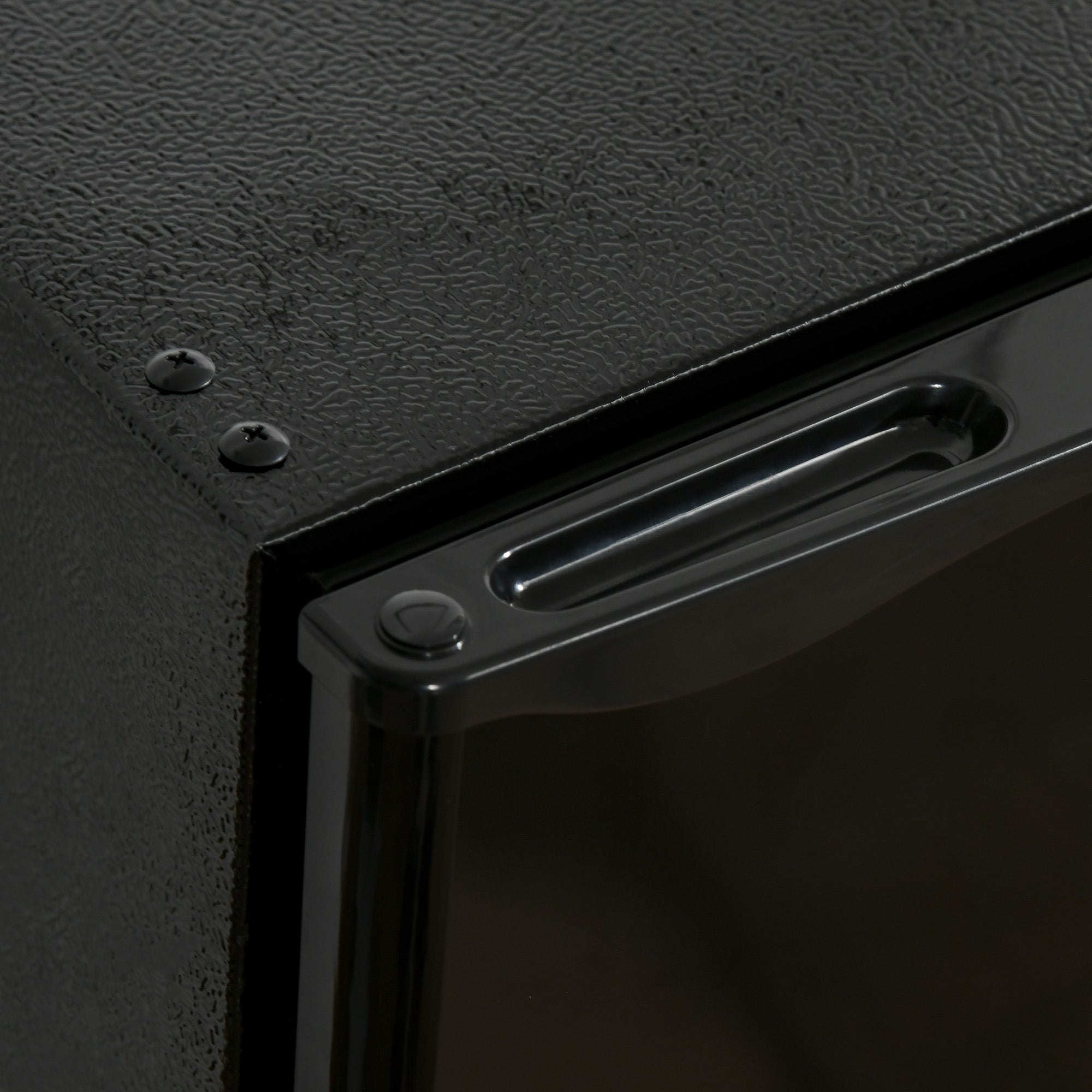 HOMCOM Mini Fridge with Freezer, 3.2 Cu. Ft. Compact Refrigerator with Adjustable Shelves, Mechanical Thermostat, Reversible Single Door for Bedroom, Dorm, Kitchen, Black