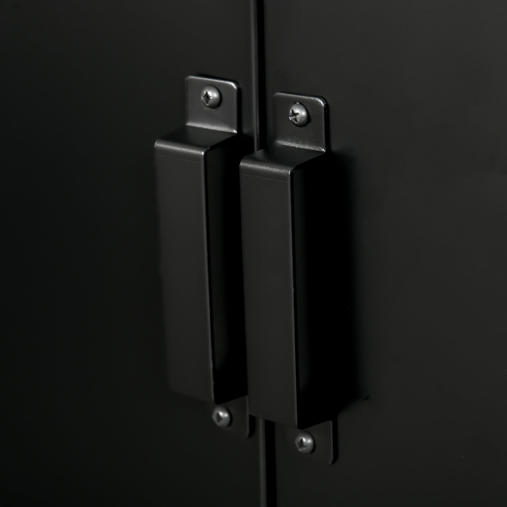 Industrial Steel Garage Storage Cabinet w/ Double Doors & Adjustable Shelves, Black