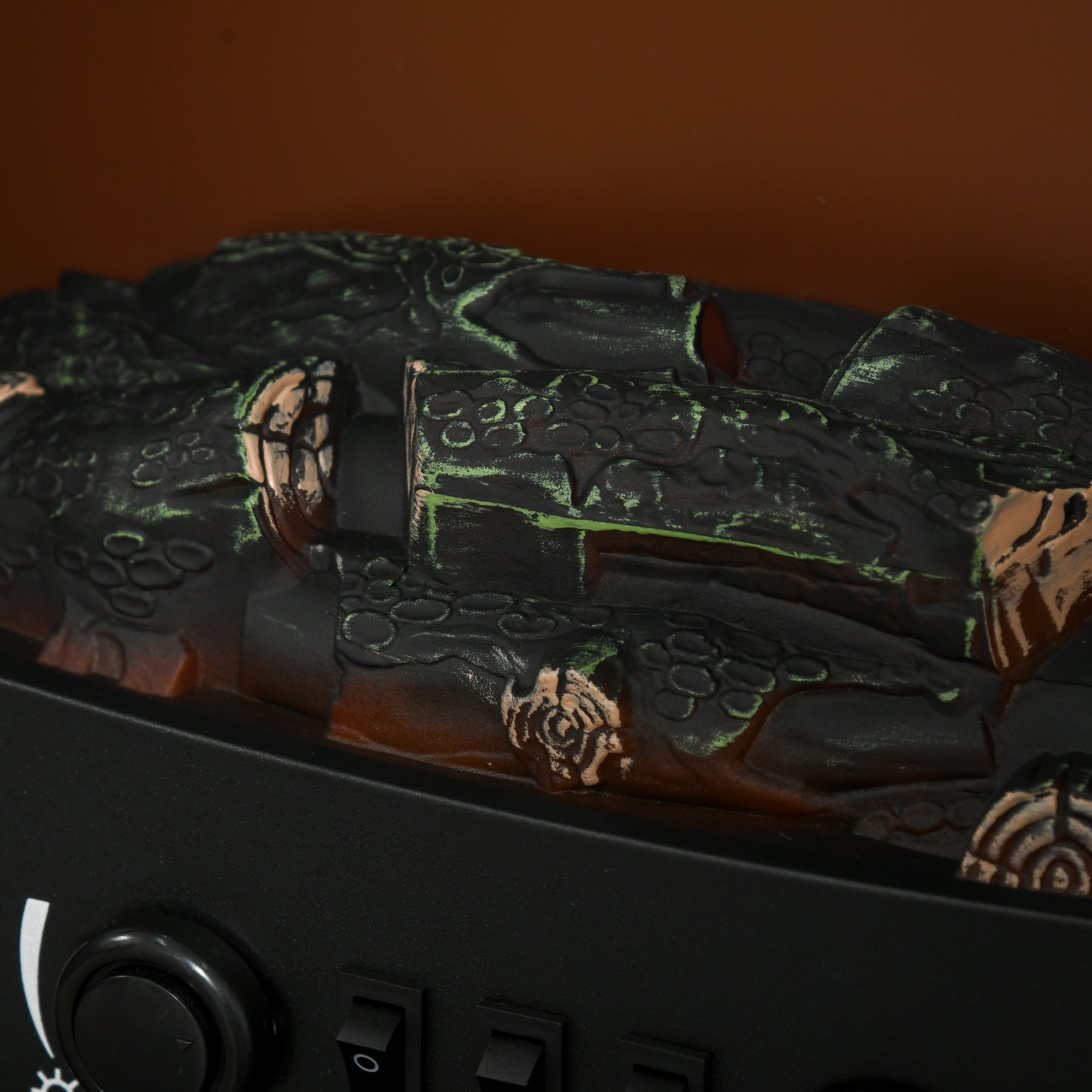 Electric Fireplace Stove, Free standing Fireplace Heater with Realistic LED Flame Effect, Overheat Safety Protection, 900W/1800W, Black