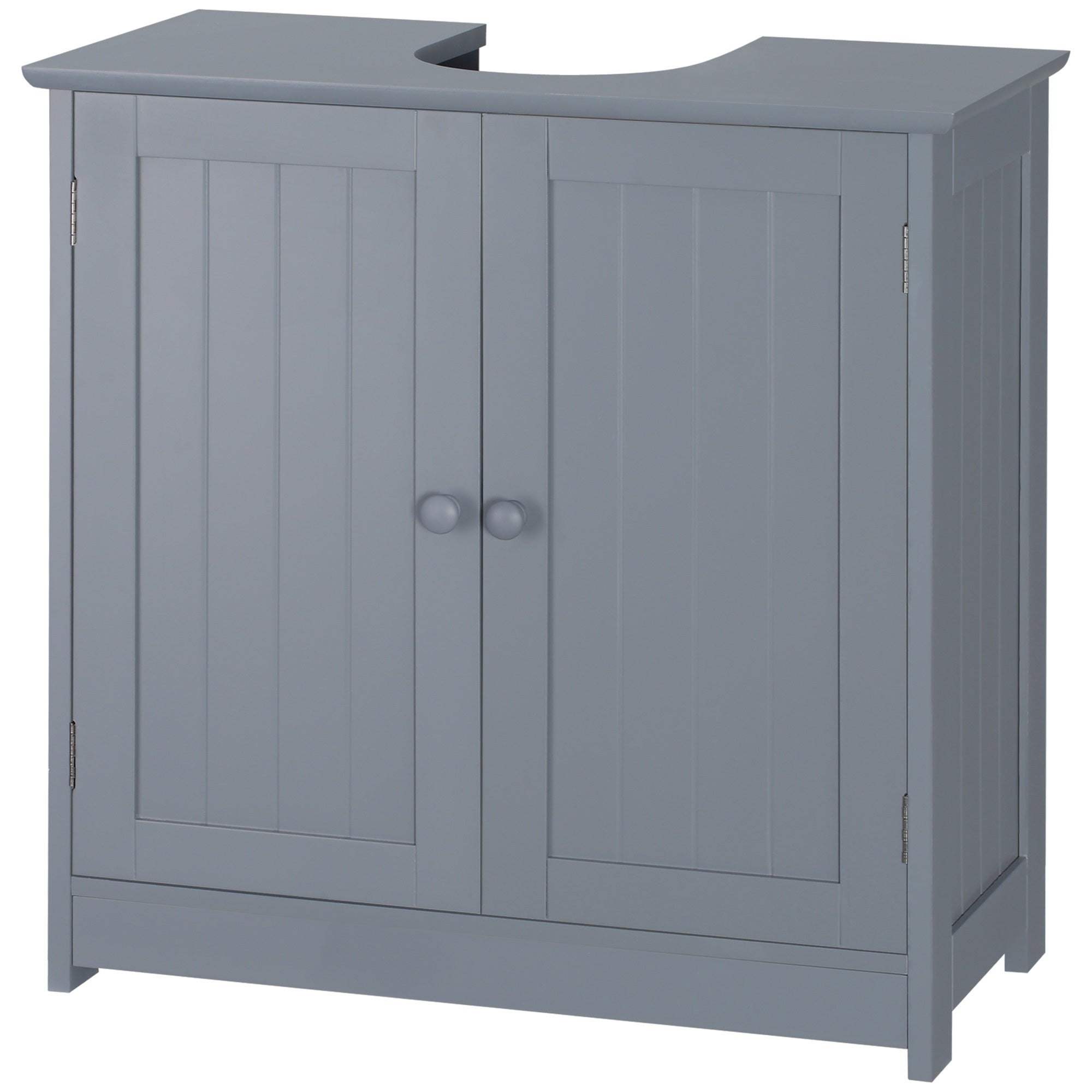 Under Sink Bathroom Cabinet with 2 Doors and Shelf Pedestal Sink Vanity Cabinet Gray