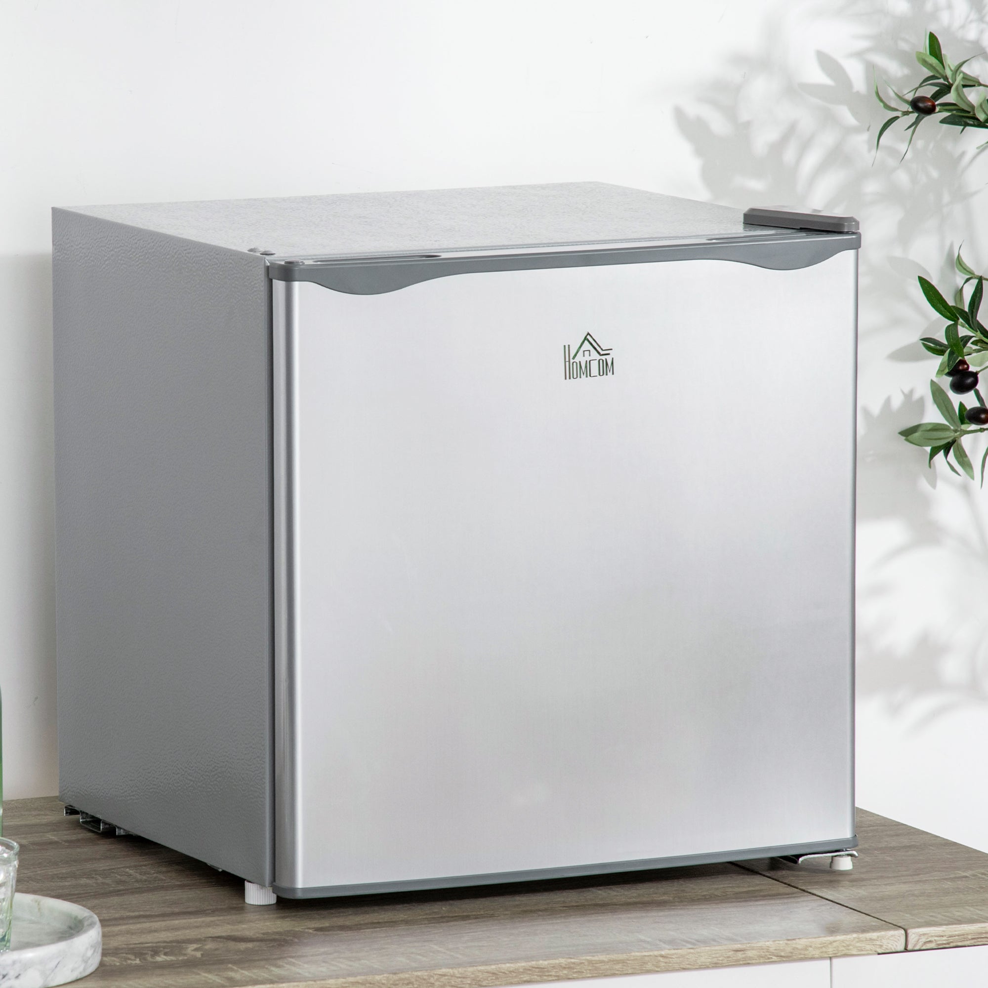 1.1 Cu Ft Countertop Mini Freezer, Compact Upright with Removable Shelves, Gray - HOMCOM