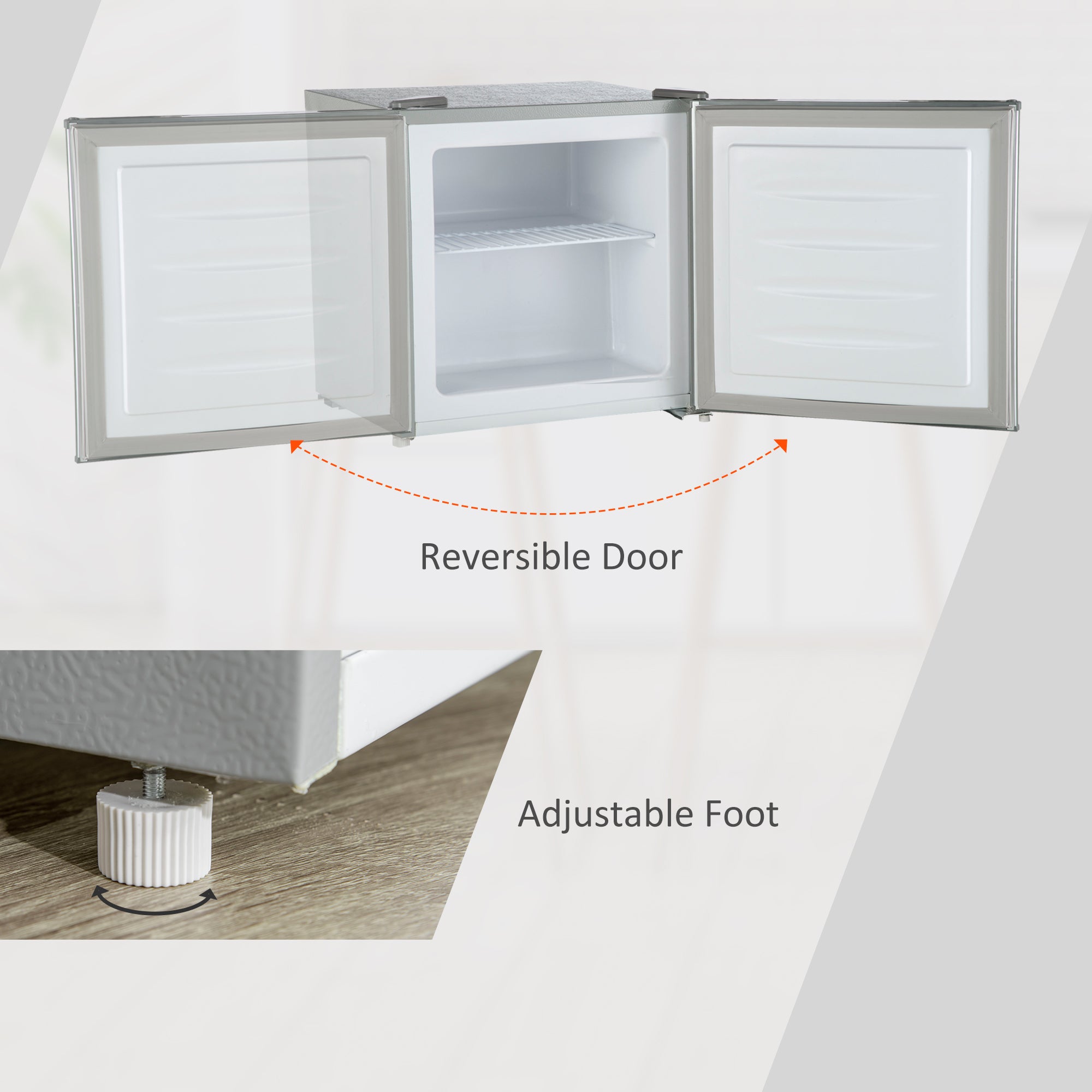 1.1 Cu Ft Countertop Mini Freezer, Compact Upright with Removable Shelves, Gray - HOMCOM