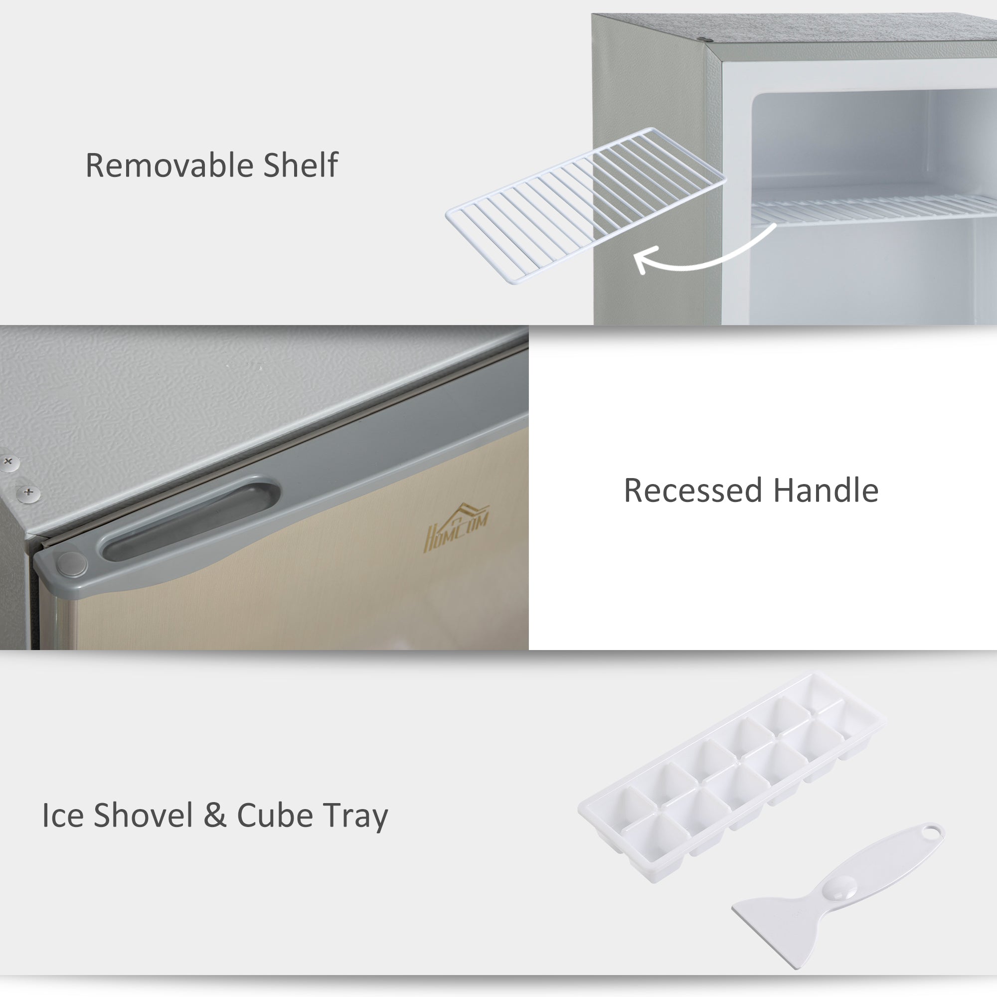 1.1 Cu Ft Countertop Mini Freezer, Compact Upright with Removable Shelves, Gray - HOMCOM