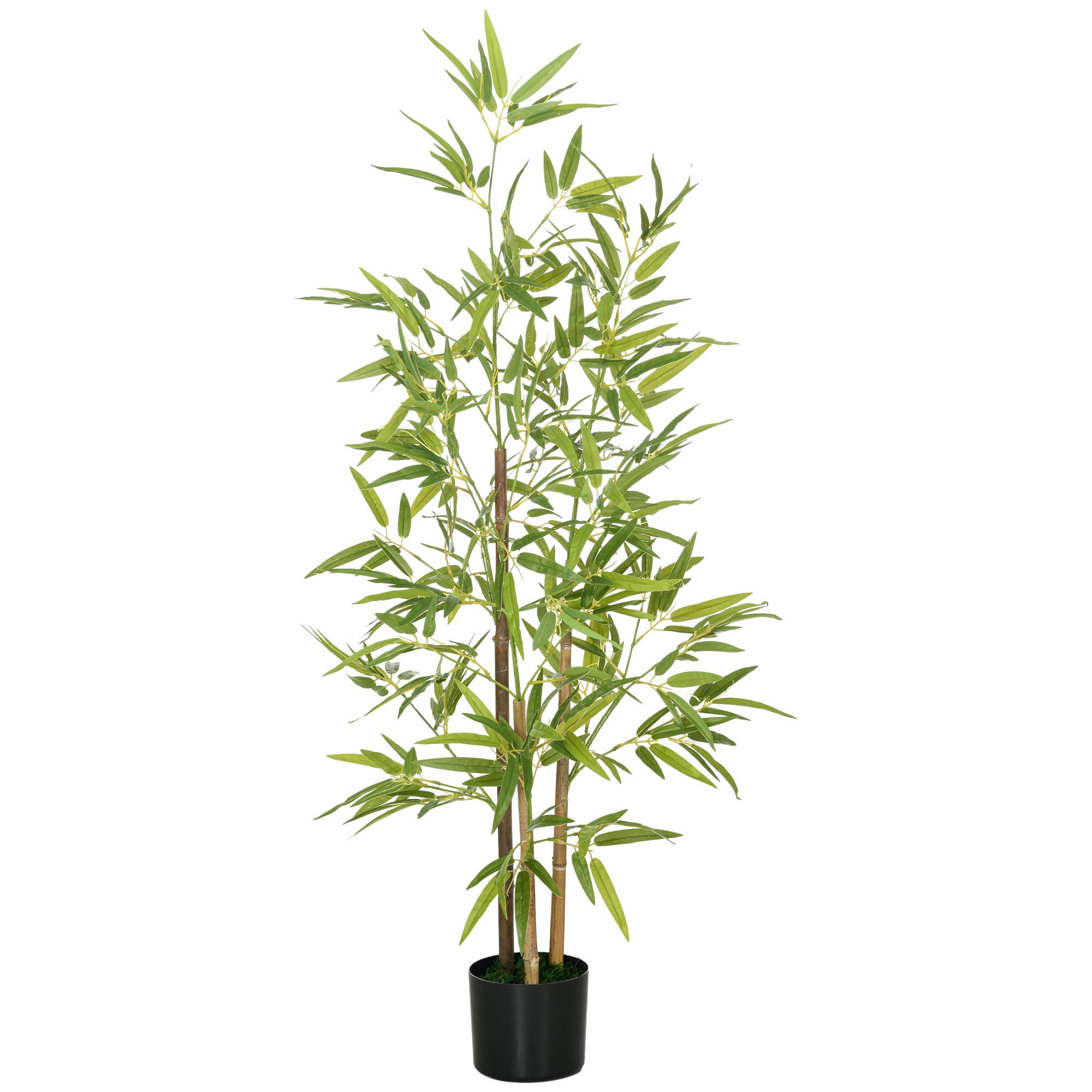 HOMCOM 4ft Artificial Bamboo with Pot, Indoor Fake Plants for Home Office Living Room Decor