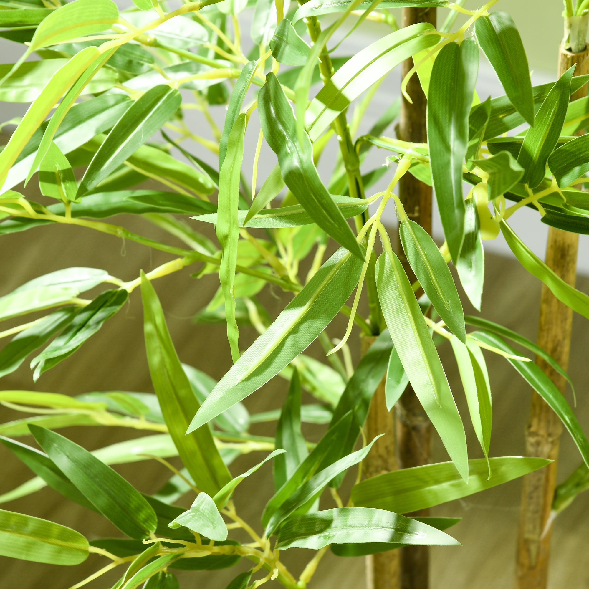 HOMCOM 4ft Artificial Bamboo with Pot, Indoor Fake Plants for Home Office Living Room Decor