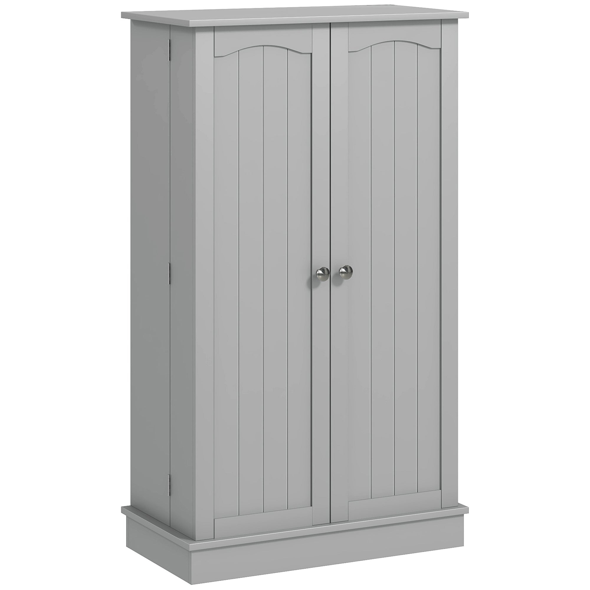41" Kitchen Pantry Cabinet, 2-Door Buffet Storage Cabinet with 12 Spice Racks and Adjustable Shelves, Grey