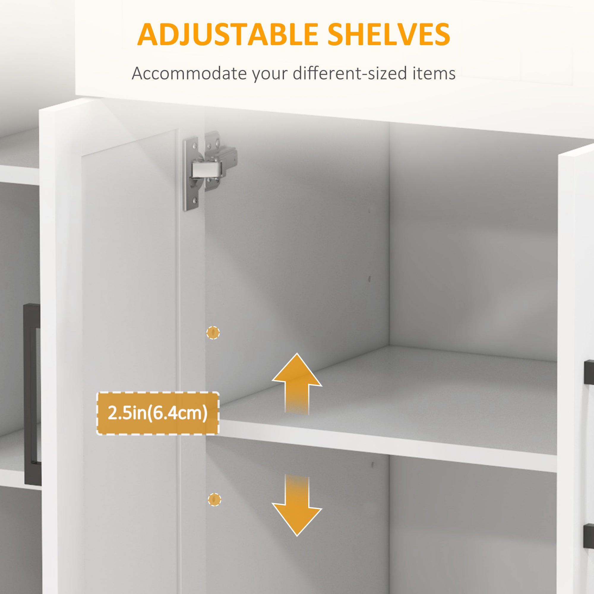 HOMCOM Kitchen Island with Storage, Rolling Kitchen Cart with Rubberwood Top, Drawer, Spice Rack, Towel Rack, Storage Cabinet with Inner Adjustable Shelves, White