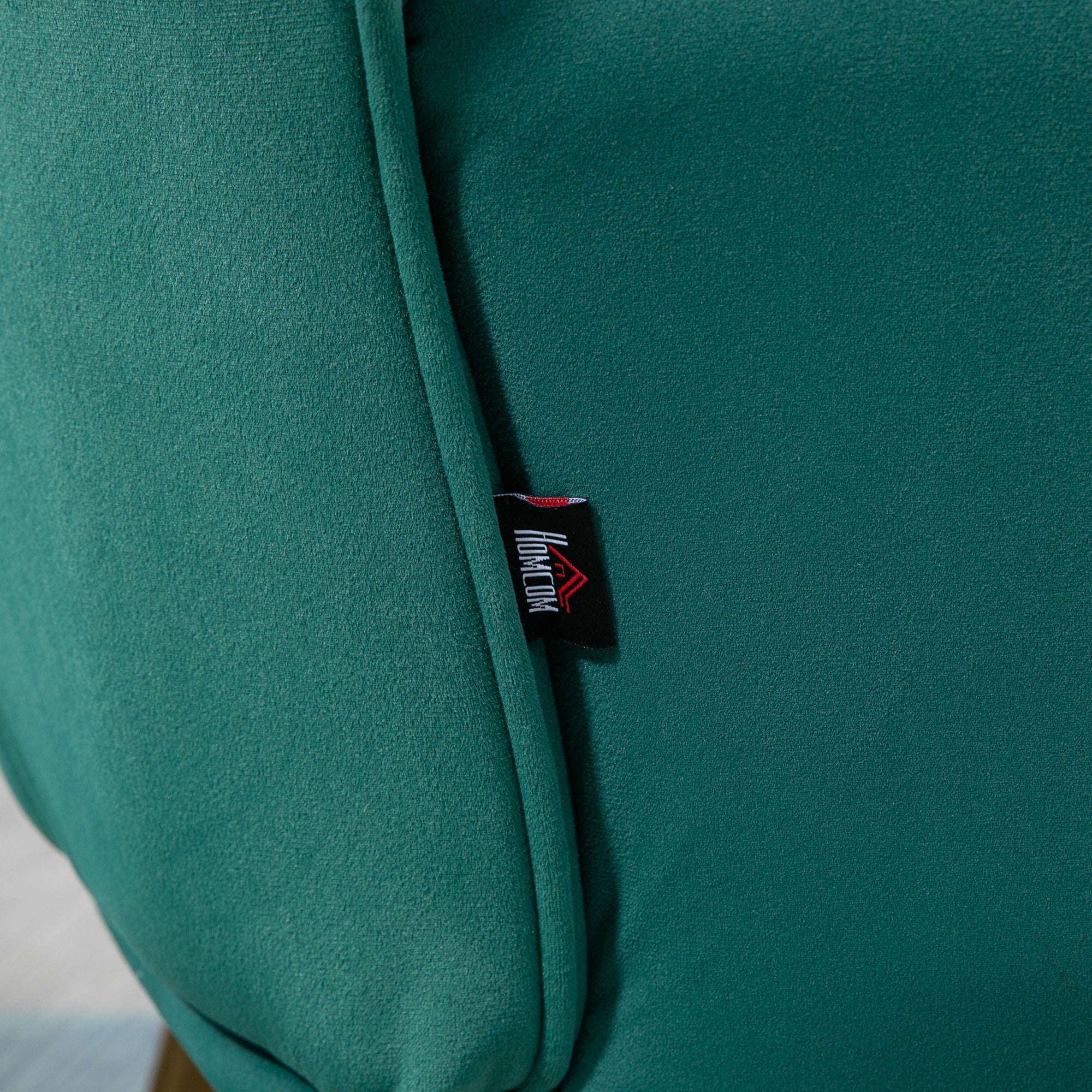 HOMCOM Modern Armchair with Footstool, Upholstered Accent Chair with Ottoman, Steel Legs, Velvet Wingback Chair for Living Room, Bedroom, Home Study, Dark Green