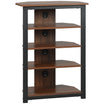 TV Stand with LED 4-Tier Audio Rack, Media Corner Shelf with Cable Management, Brown - HOMCOM