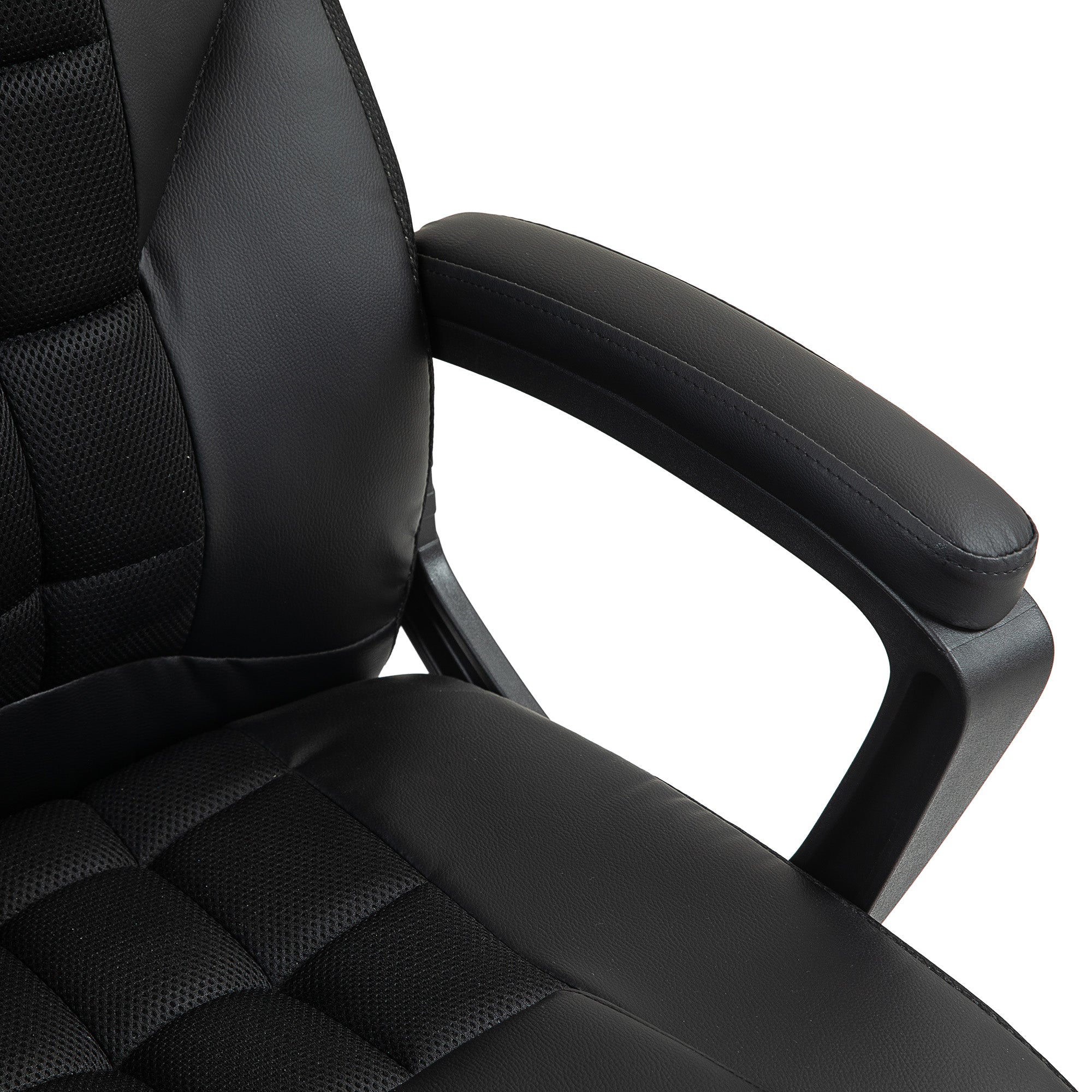 HOMCOM Executive Office Chair, PU Leather High Back Desk Chair, Swivel Computer Chair with Adjustable Height and Tilt Function, Black