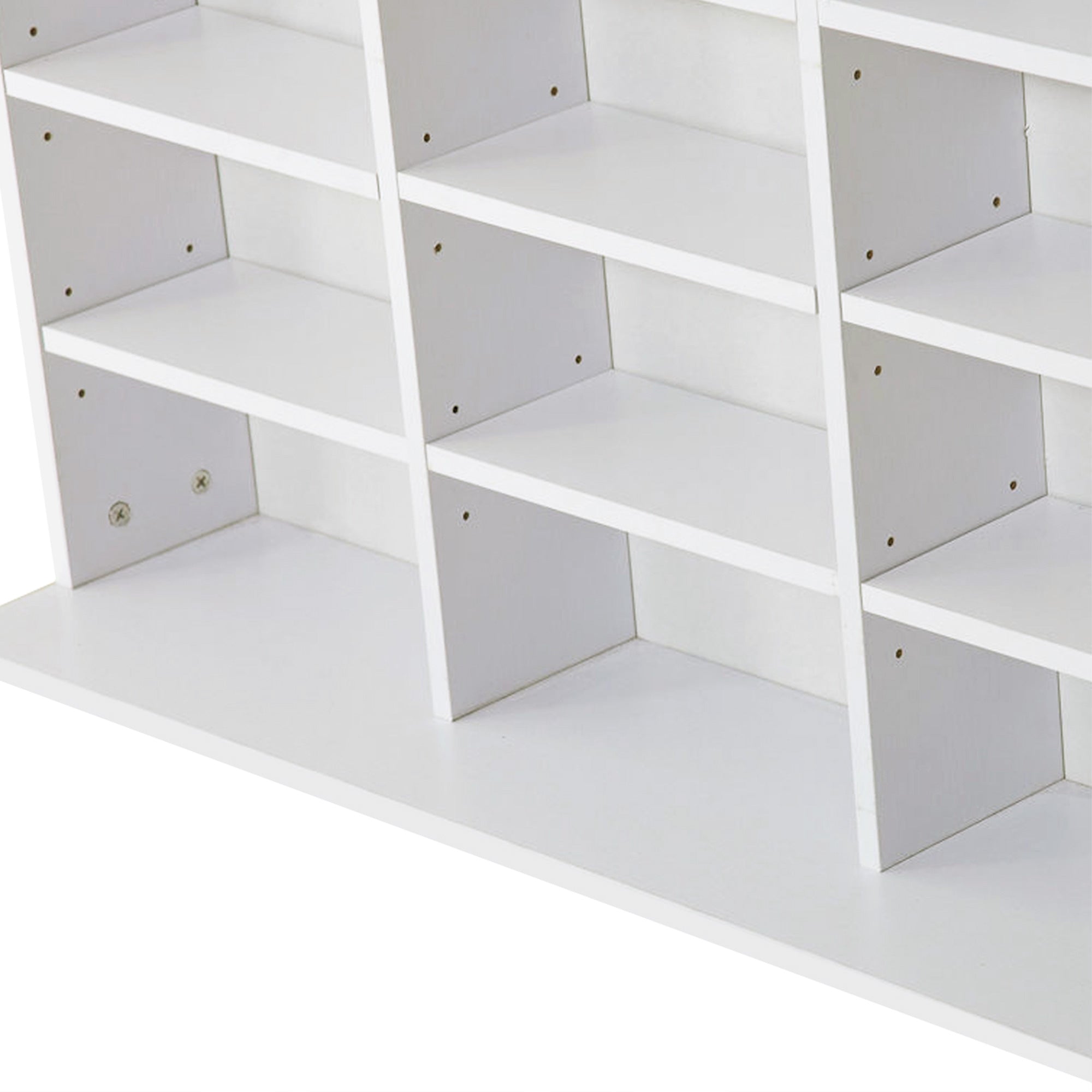 1116 CD/ 528 DVD Storage Unit, Media Storage Shelf, Wooden Display Unit with Adjustable Shelves, 102 x 195 cm, White