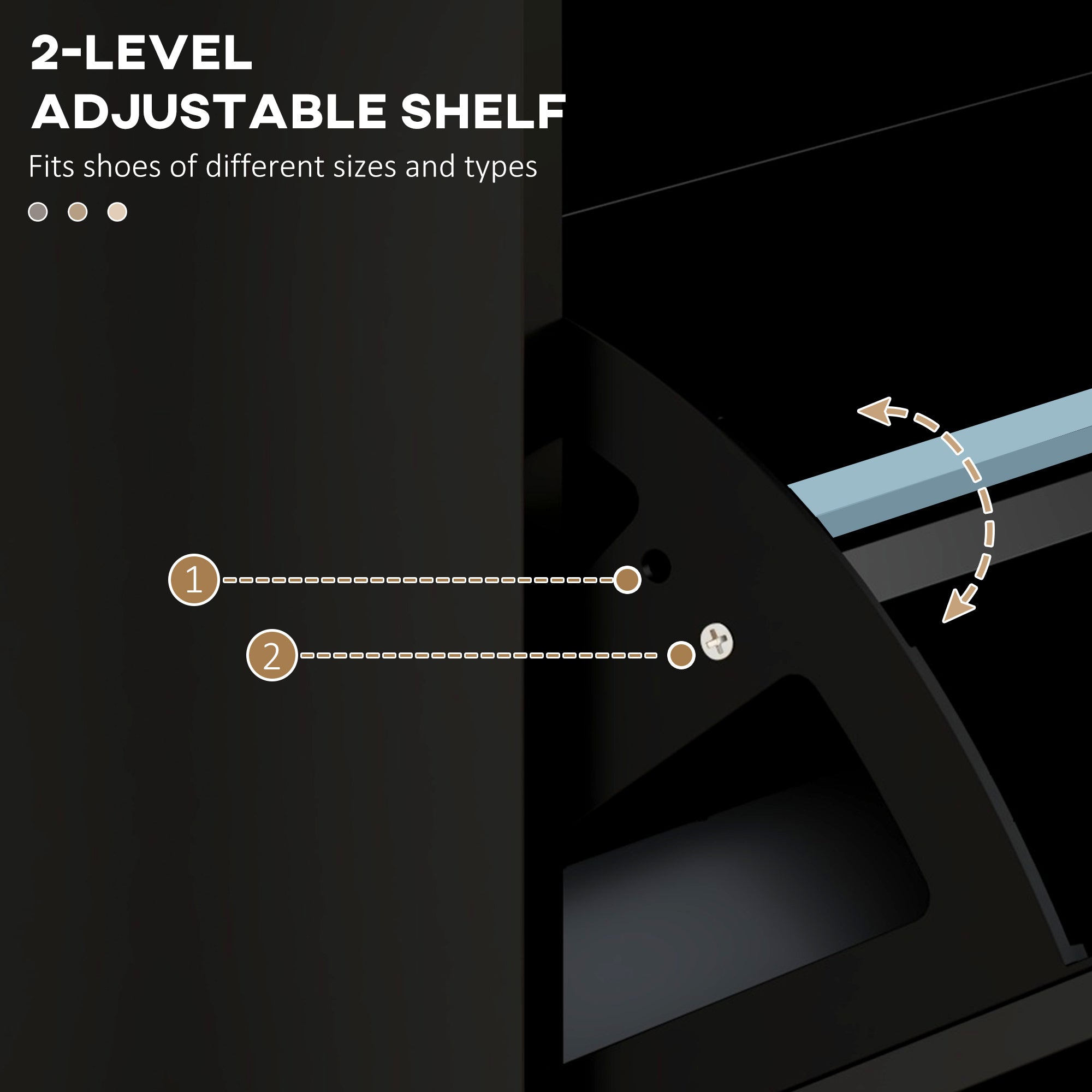 HOMCOM Shoe Cabinet for entryway, Narrow Shoe Storage Cabinet with 3 Flip Drawers and Adjustable Shelves for 15 Pairs of Shoes, Black