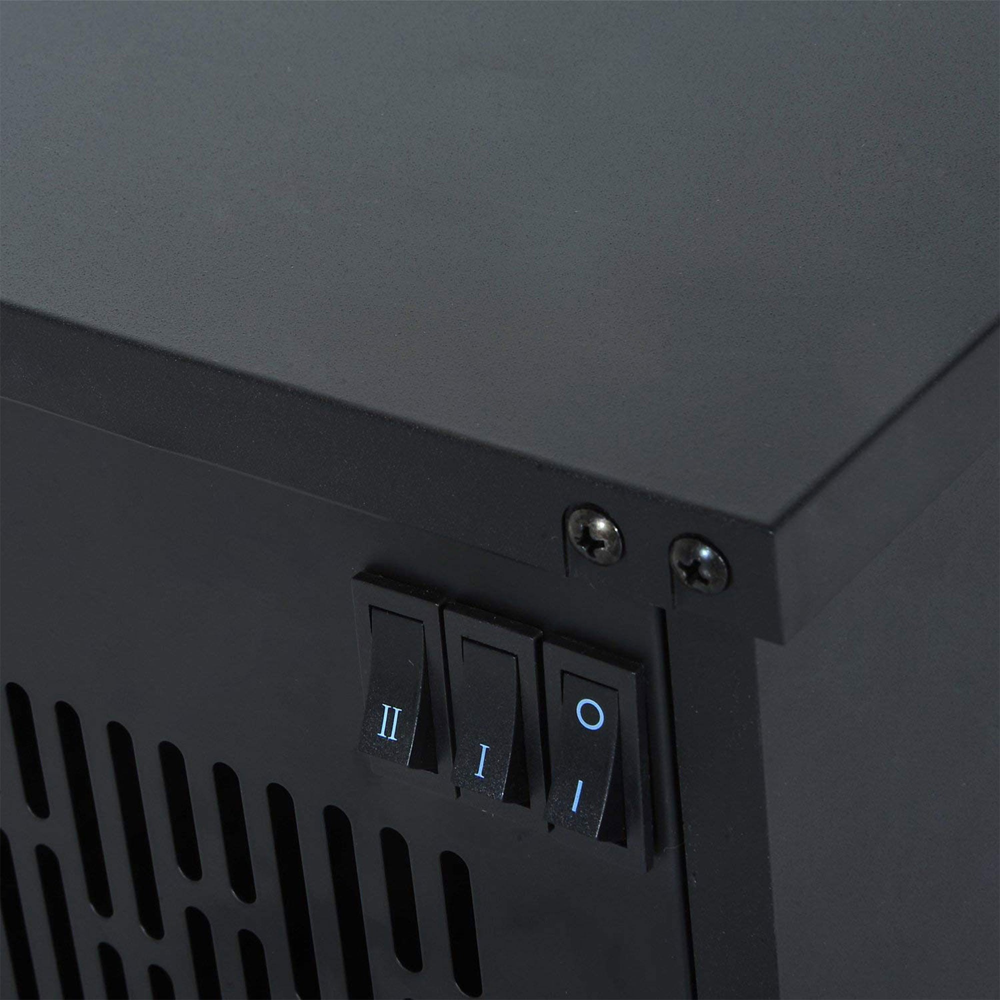 14" 1000W Mini Standing Electric Fireplace Portable Heater with Overheating, Black