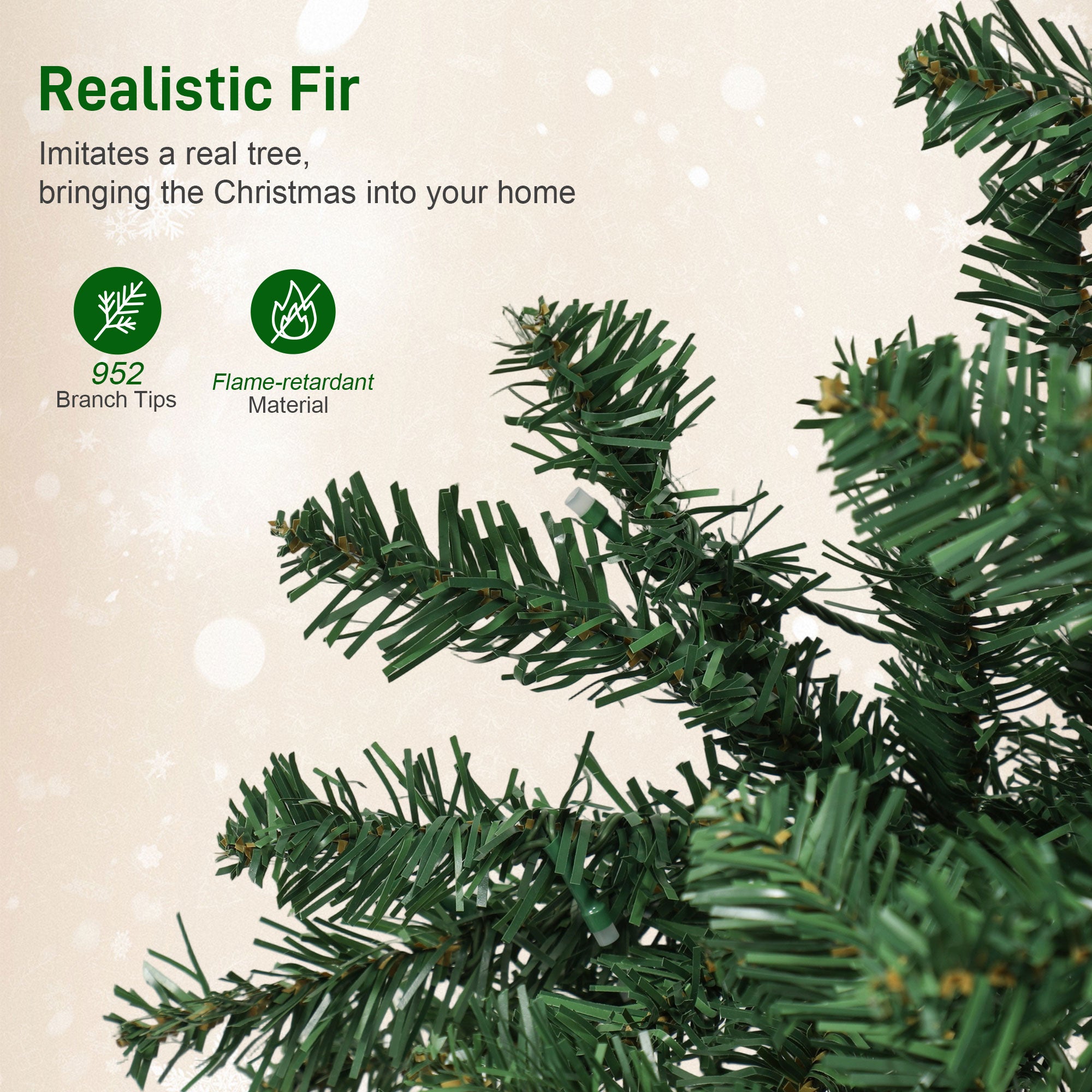 6ft Prelit Christmas Tree with Dimmable RGB LEDs, Remote Control, Daily Timer, Artificial Fir Holiday Decoration, Hinged Xmas Tree with 6 Dynamic Modes, Metal Stand, Easy Assembly, Green