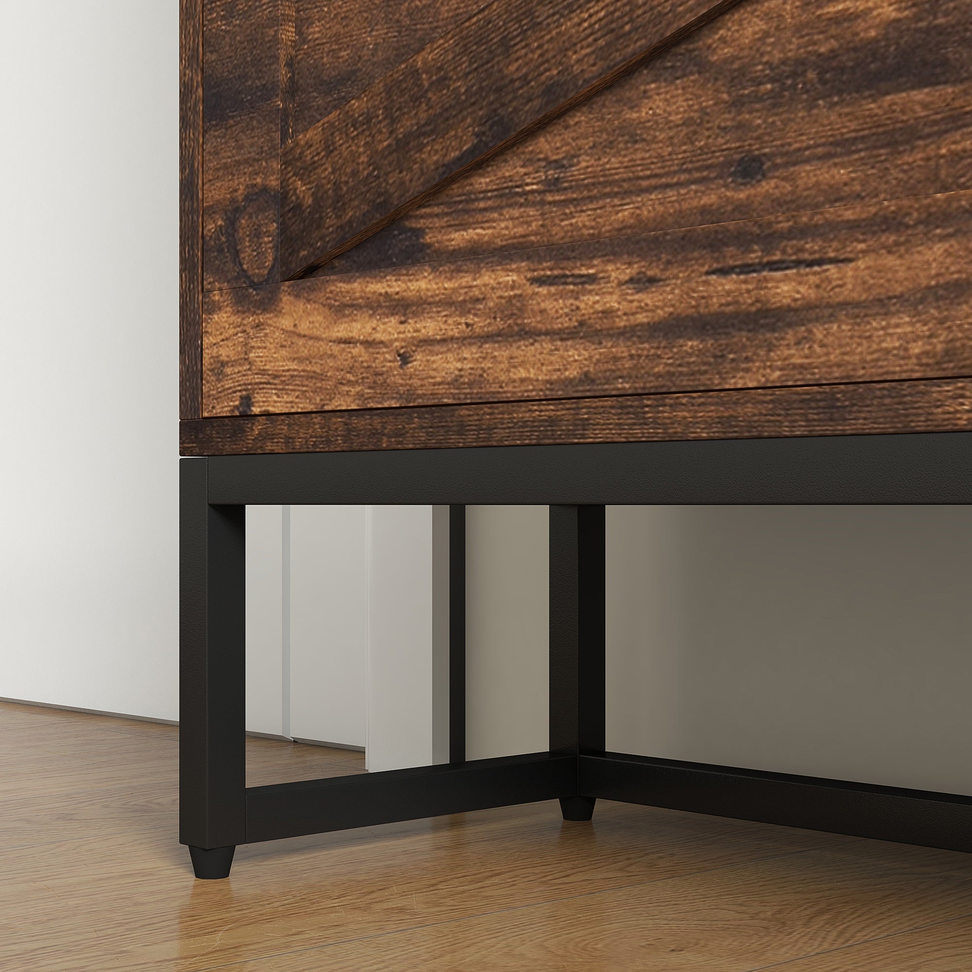 Slim Shoe Storage Cabinet w/ 2 Drawers & Adjustable Shelves for 12 Pairs, Rustic Brown