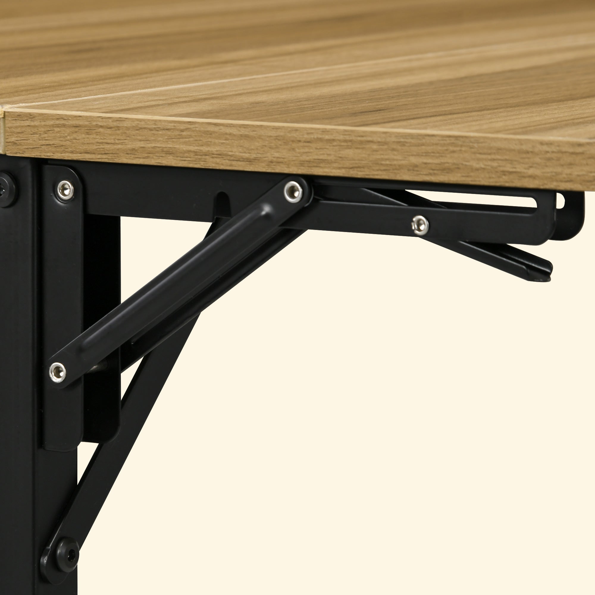 Folding Dining Table for 2 to 4 People, Industrial Drop Leaf Table for Small Space, Walnut