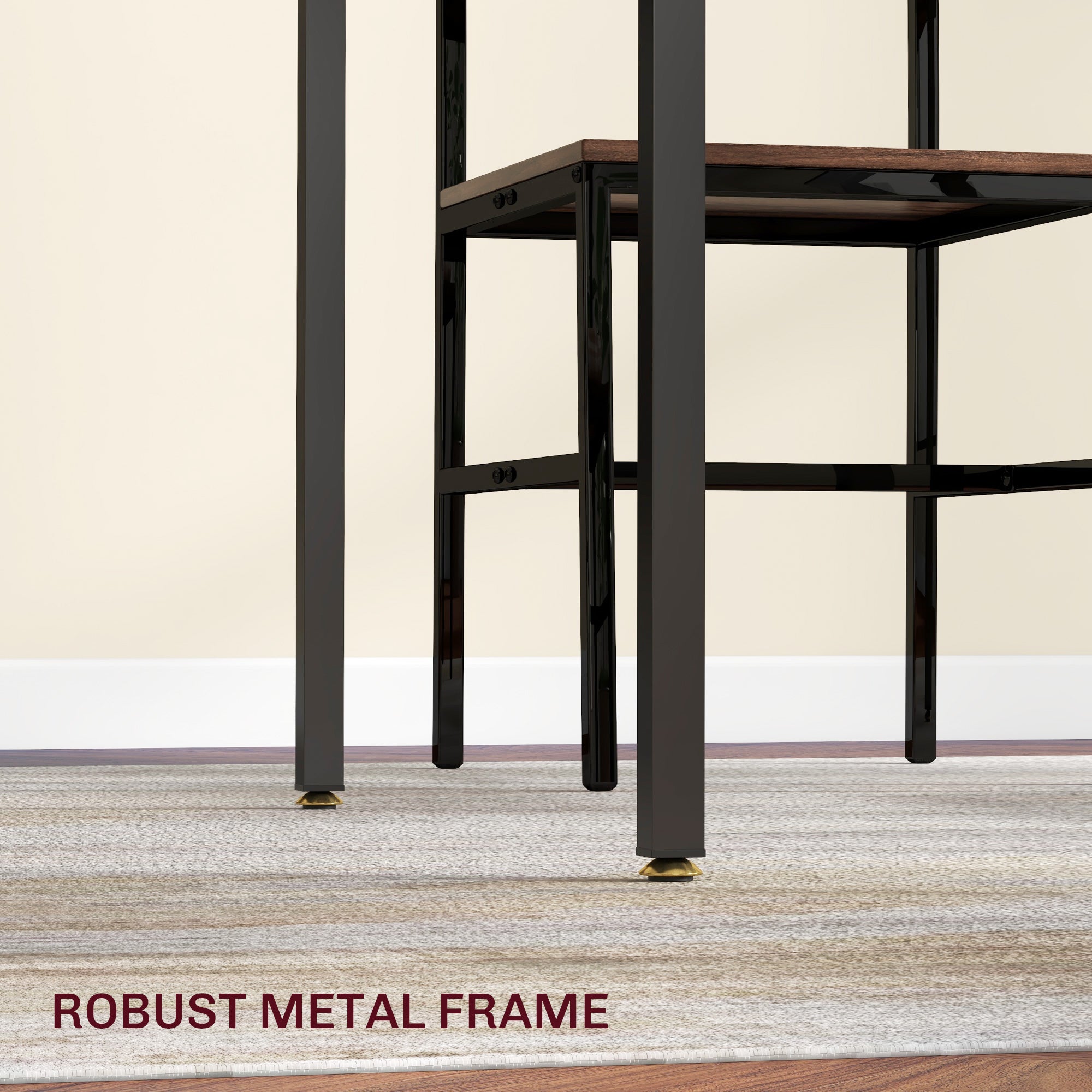 Folding Dining Table for 2 to 4 People, Industrial Drop Leaf Table for Small Space, Walnut