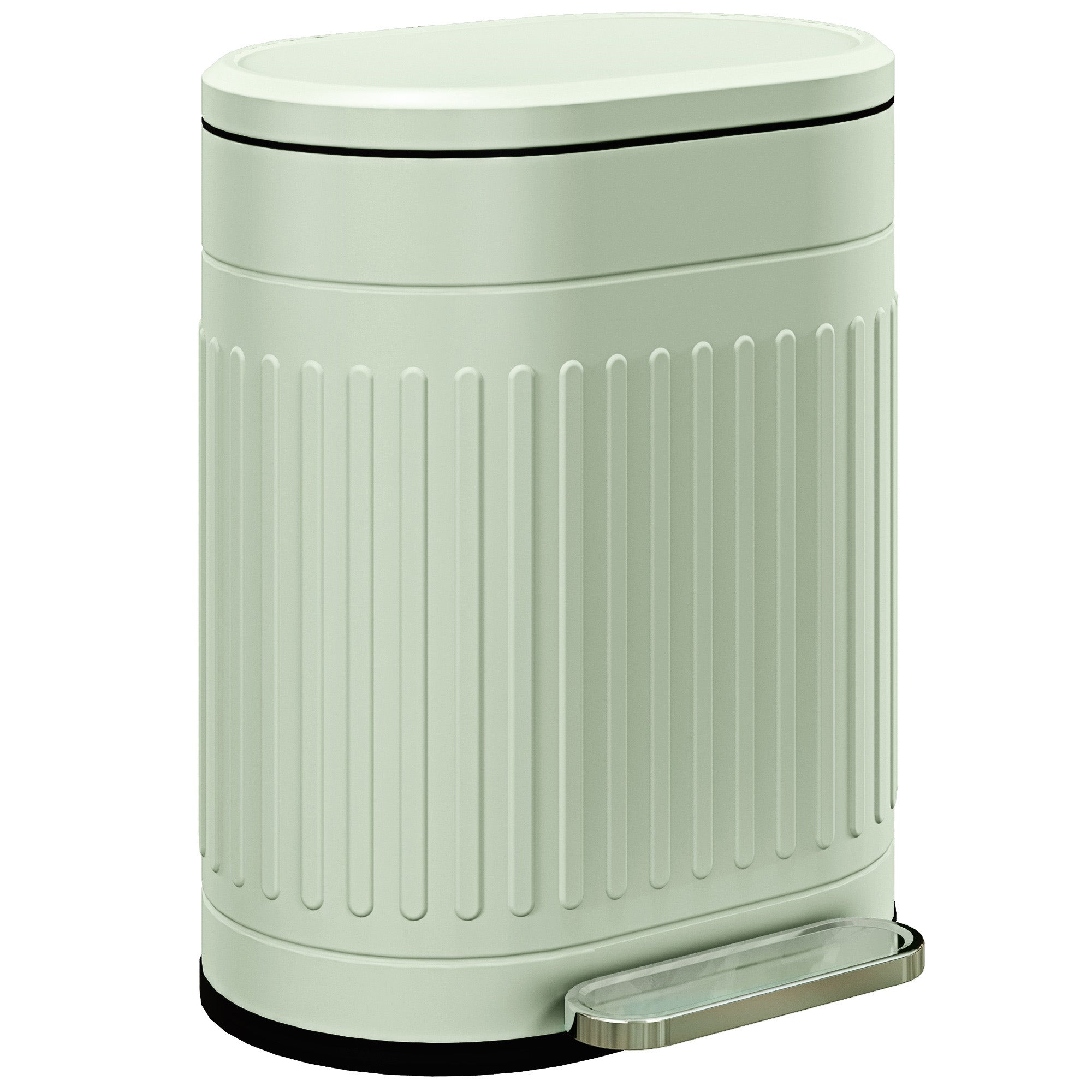 kitchen pedal bin 20 Litre Pedal Bin, Fingerprint Proof Kitchen Bin with Soft-close Lid,  Metal Rubbish Bin with Foot Pedal and Removable Inner Bucket, Light Green