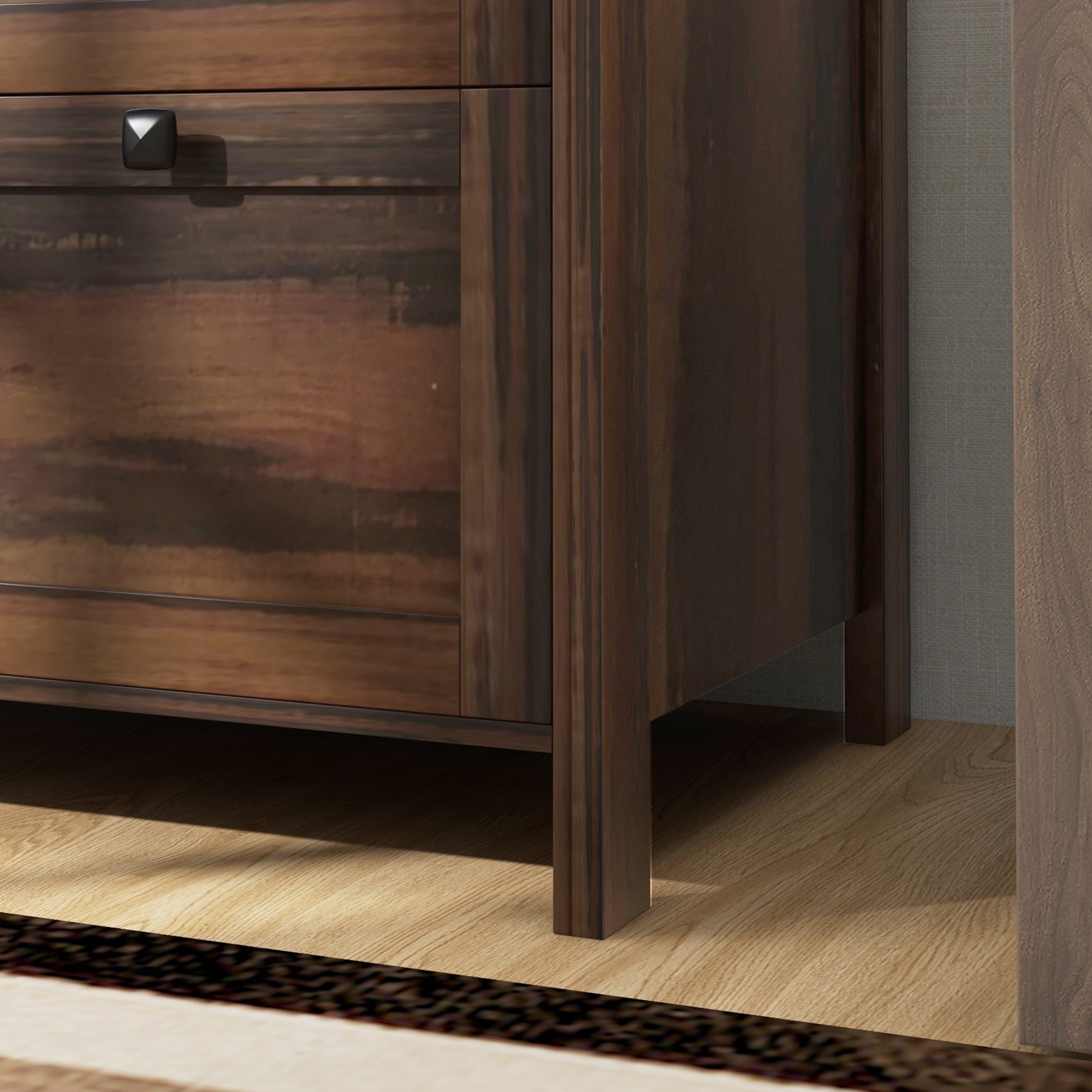 2 Drawer Filing Cabinet with Adjustable Hanging Bar for Letter, A4, Brown