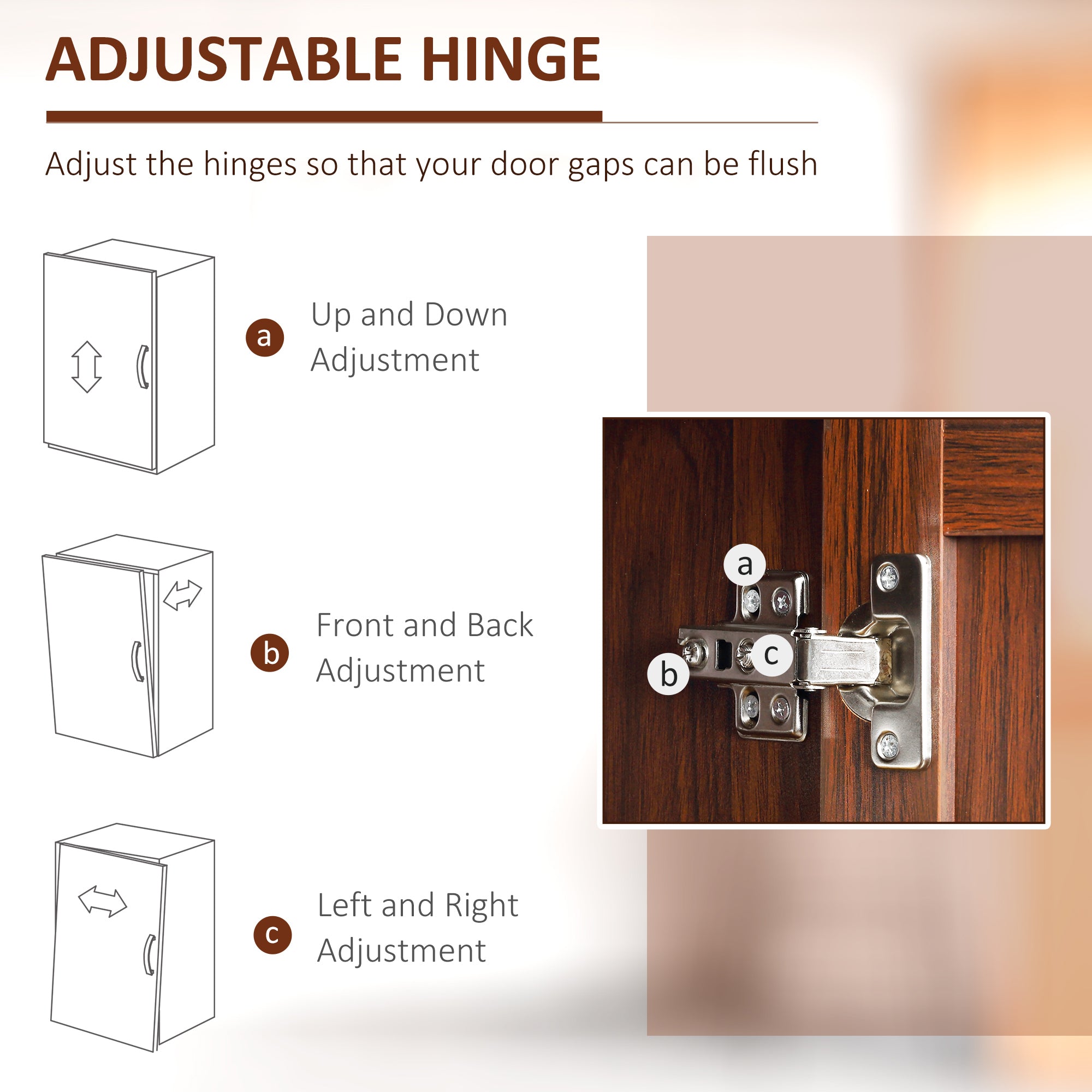 63" 2-Door Kitchen Pantry with 5-tier Shelving and 2 Adjustable Shelves, Brown