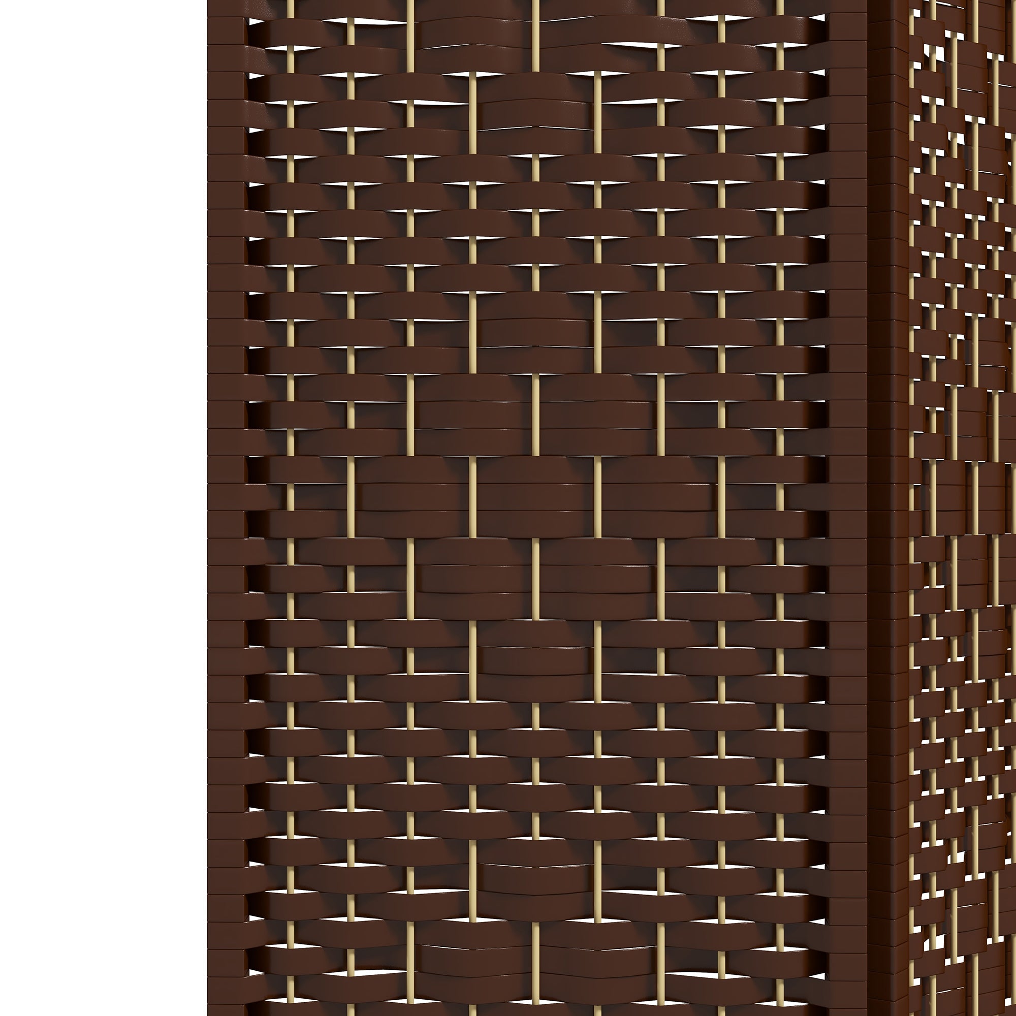 3 Panel Folding Room Divider, Portable Privacy Screen, Wave Fiber, Brown