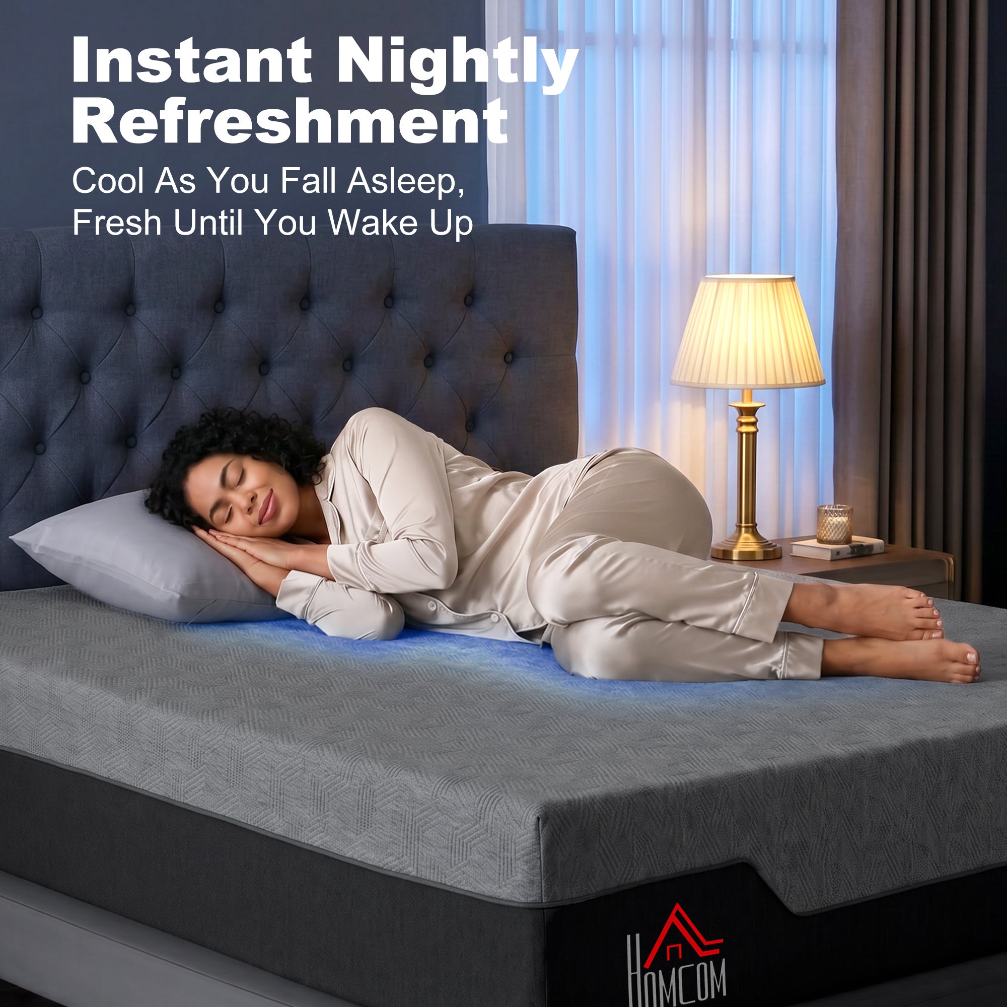 King Mattress, 14 Inch Gel Cooling Memory Foam Mattress for Cool Night Sleep, Graphene Bed in a Box for Pressure Relief, with Washable Cover, Made in USA, CertiPUR-US Certified, Medium Firm