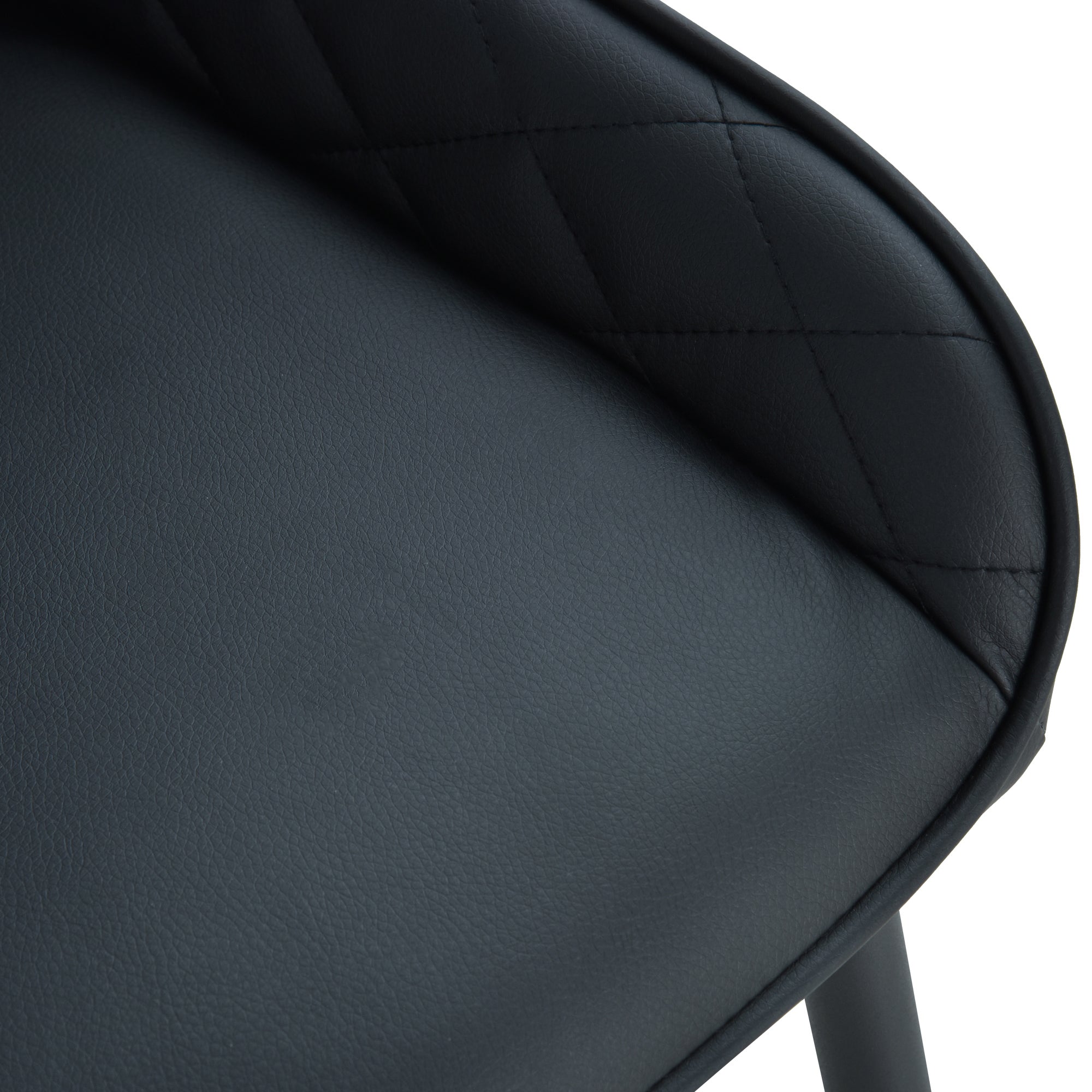 HOMCOM Dining Chairs Set of 2, Modern PU Leather Upholstered Kitchen Chairs with Diamond Tufted Backs and Steel Legs for Living Room, Dining Room, Bedroom, Black