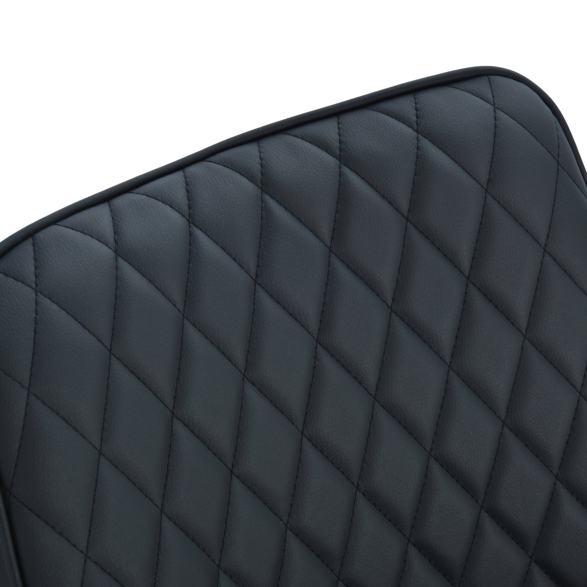 HOMCOM Dining Chairs Set of 2, Modern PU Leather Upholstered Kitchen Chairs with Diamond Tufted Backs and Steel Legs for Living Room, Dining Room, Bedroom, Black