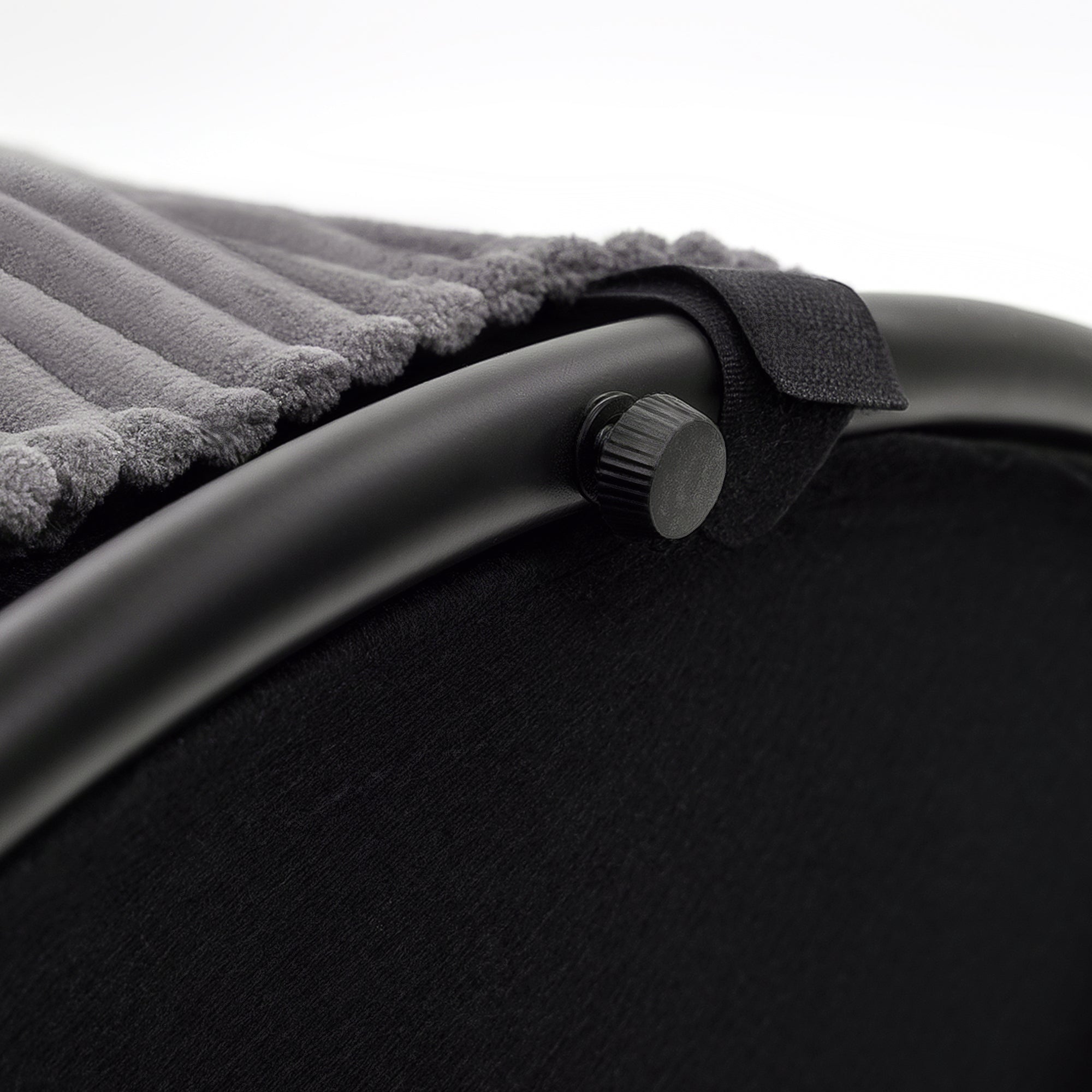 Storage Ottoman with Lid, 24 Inches Round Pouf Ottoman with Storage, Upholstered Corduroy Foot Rest Stool for Living Room, Bedroom, Gray