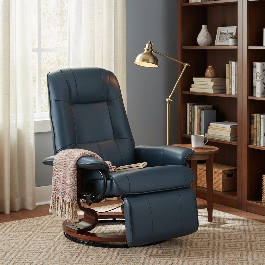 蓝色躺椅卧室场景图