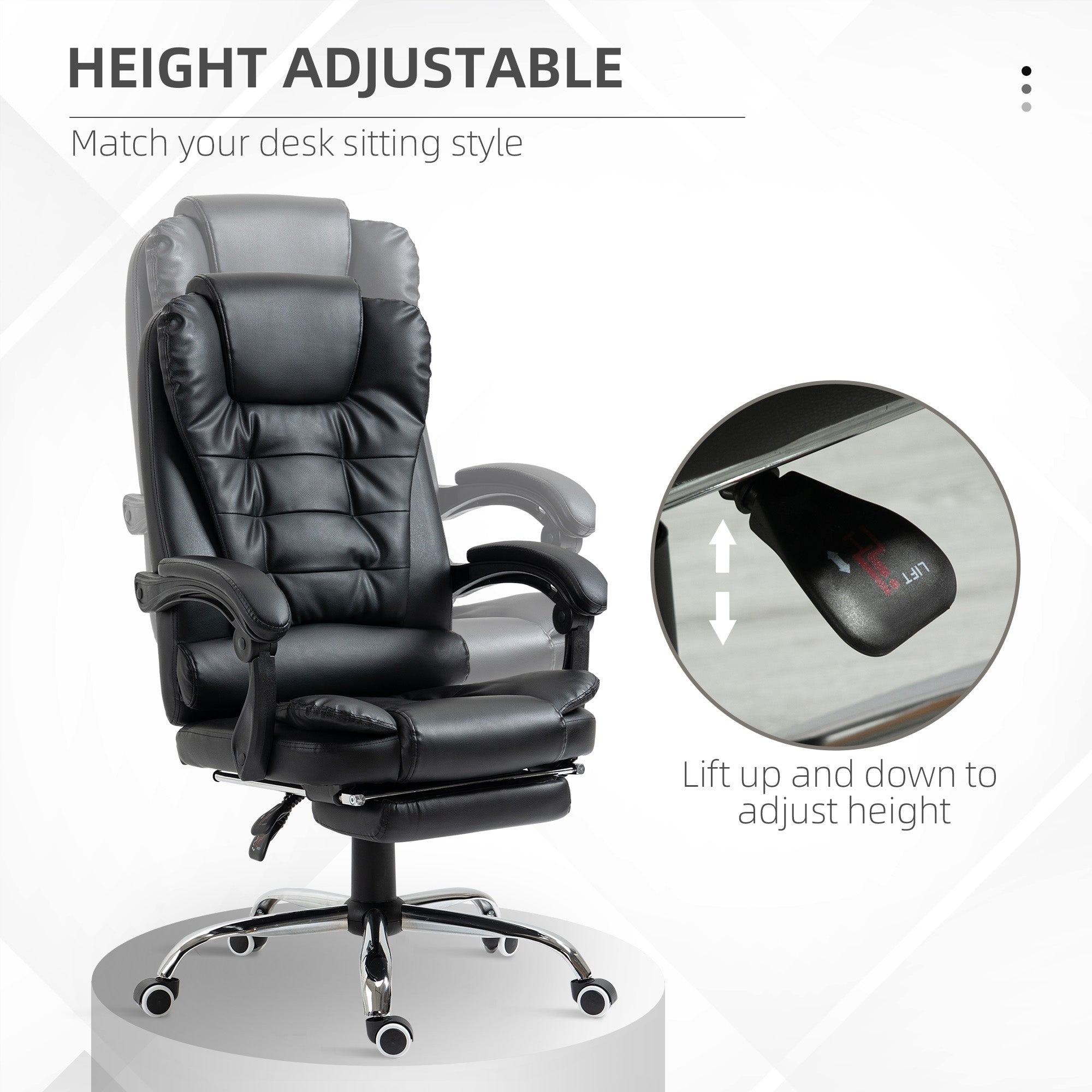 High Back Computer Office Chair with Footrest